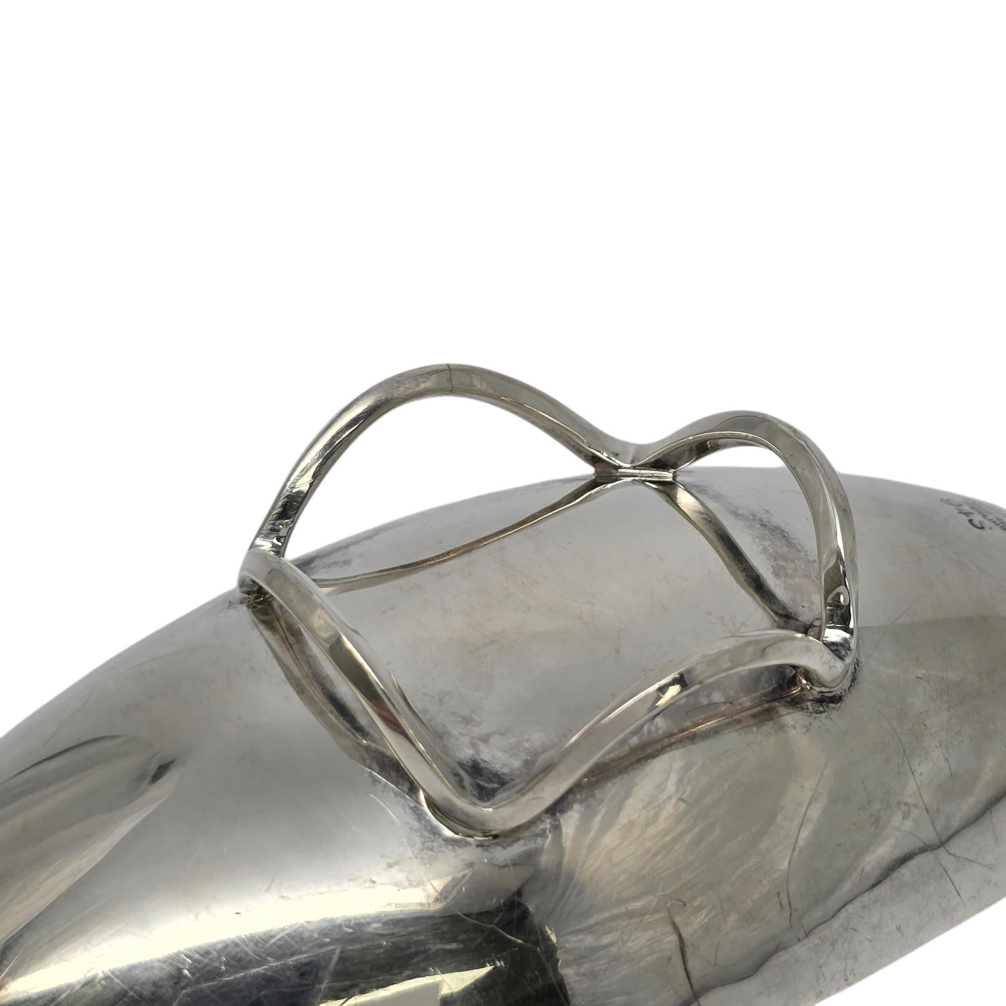Sciarrotta Sterling Silver Mid-Century Modernist Oblong Footed Dish 94S #19429 For Sale 4