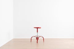 Science Lab Red Spinning Height Adjustable Stool