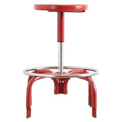 Used Science Lab Red Spinning Height Adjustable Stool