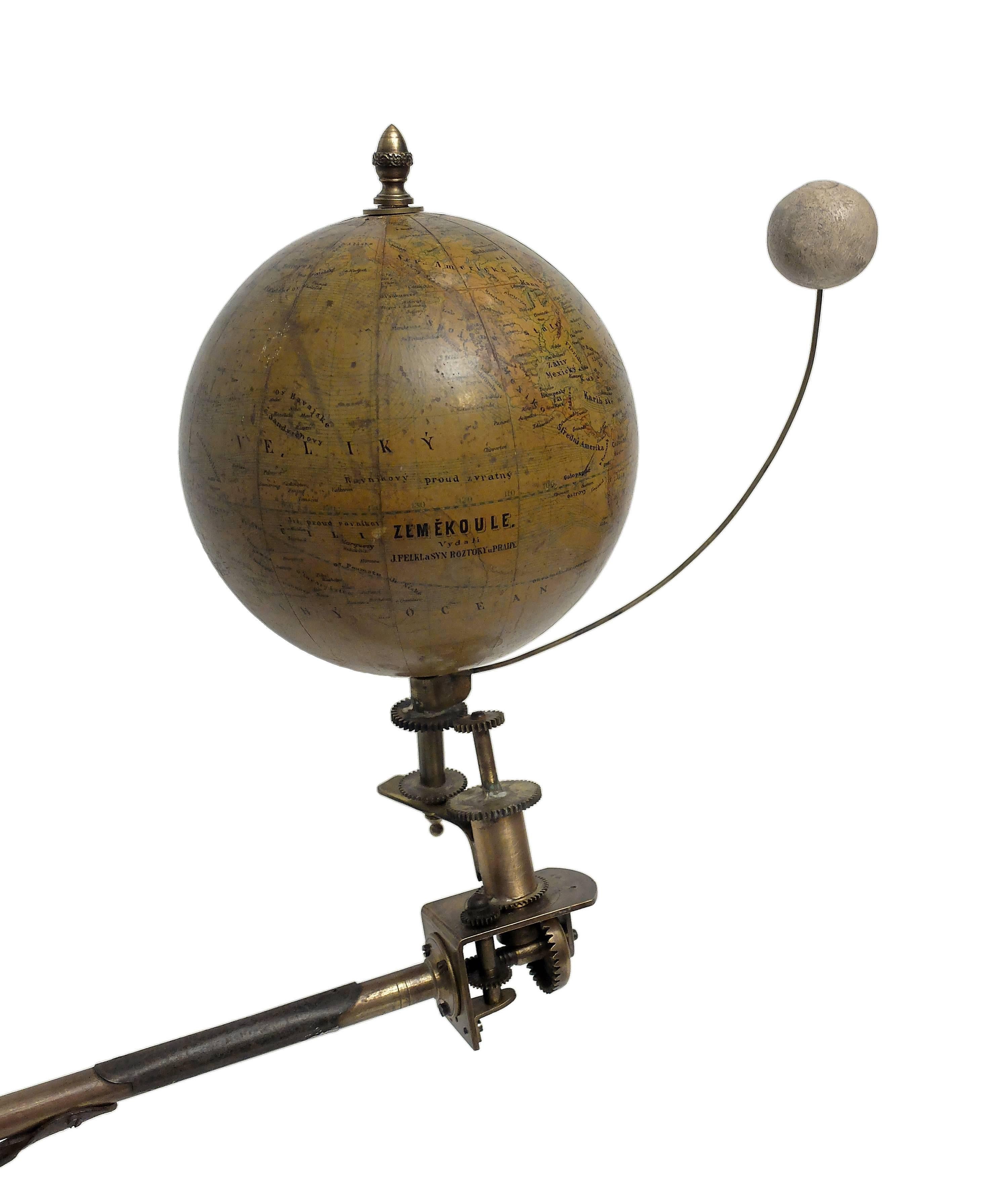 Scientific physical demonstration model signed on the earth globe: 