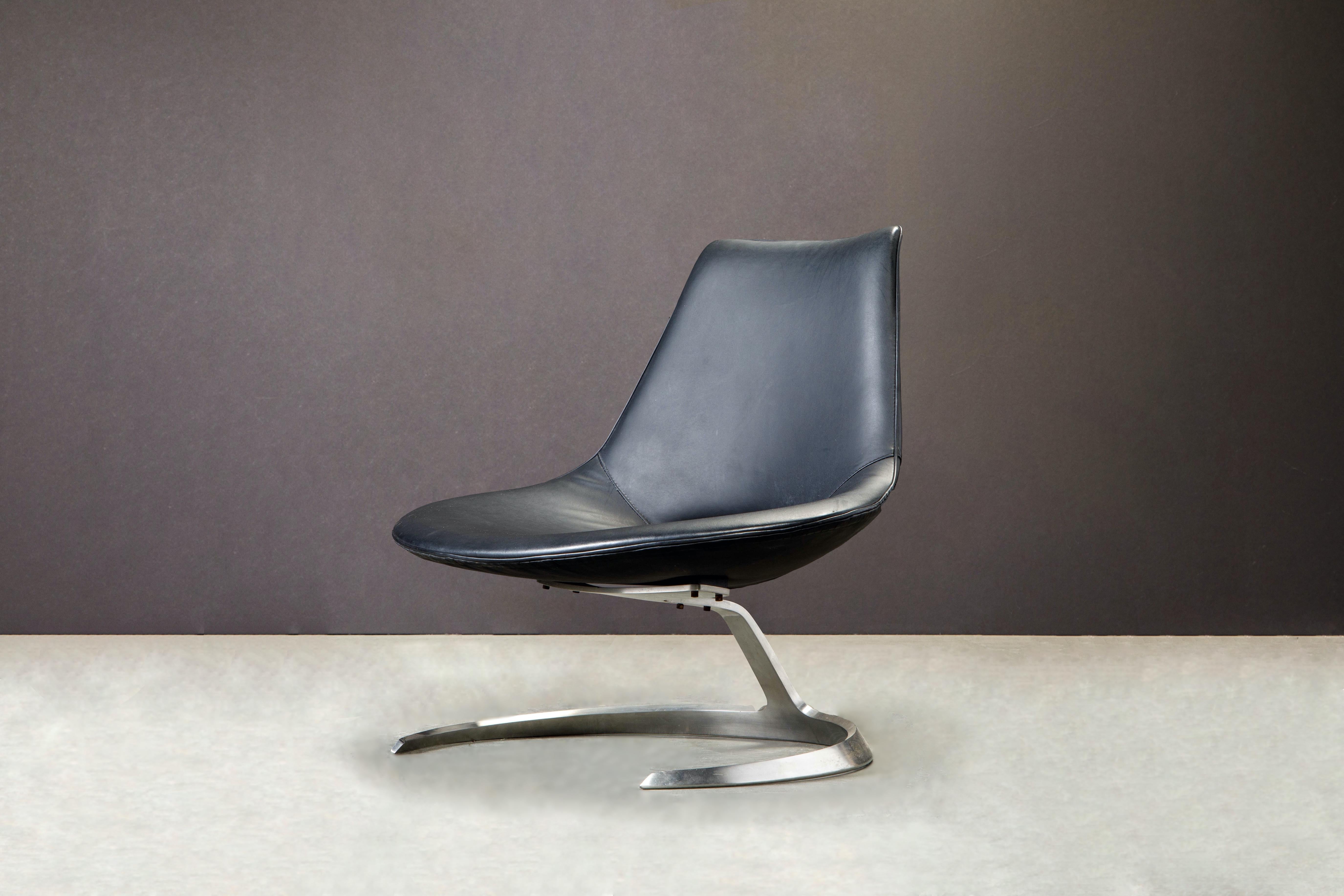Scandinavian Modern 'Scimitar' Chair by Fabricius & Kastholm for Ivan Schlecter, Signed, 1960s