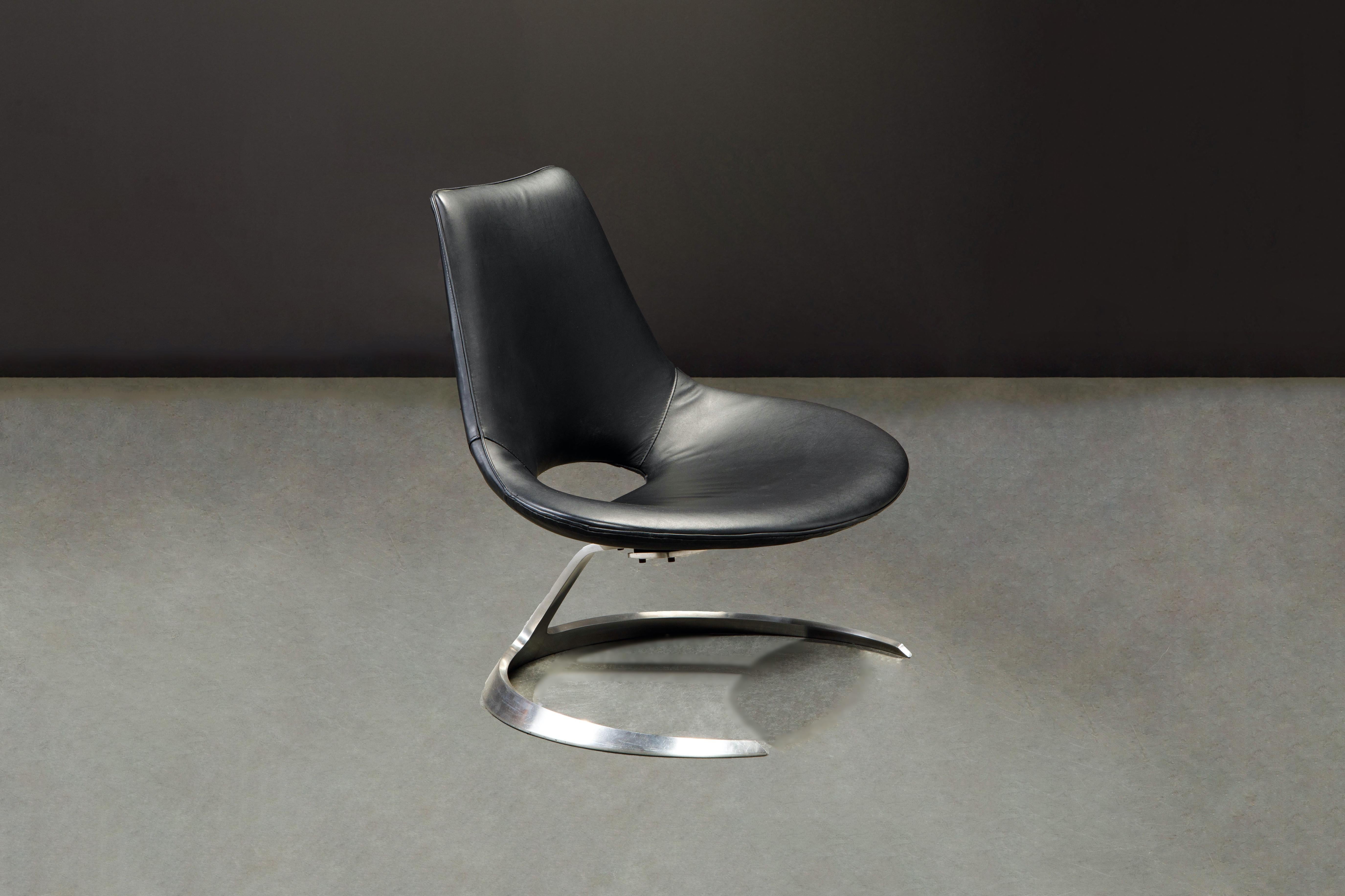 Stainless Steel 'Scimitar' Chair by Fabricius & Kastholm for Ivan Schlecter, Signed, 1960s