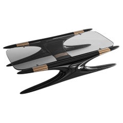 "Scintilla" Coffee Table With Stainless Steel and Bronze, Handmade, Istanbul