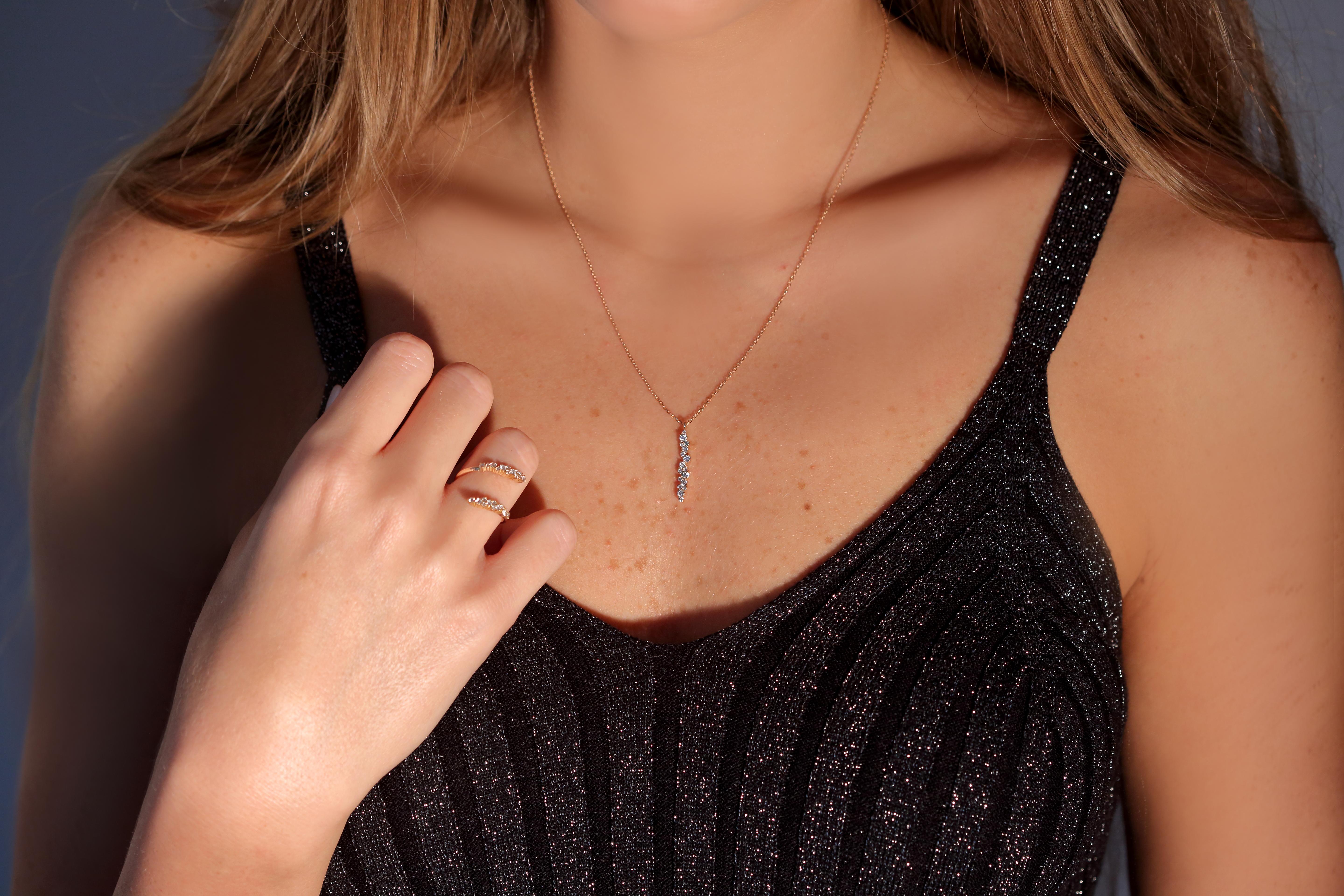 Round Cut Scintilla Drop Diamond Necklace by Joanna Achkar  For Sale