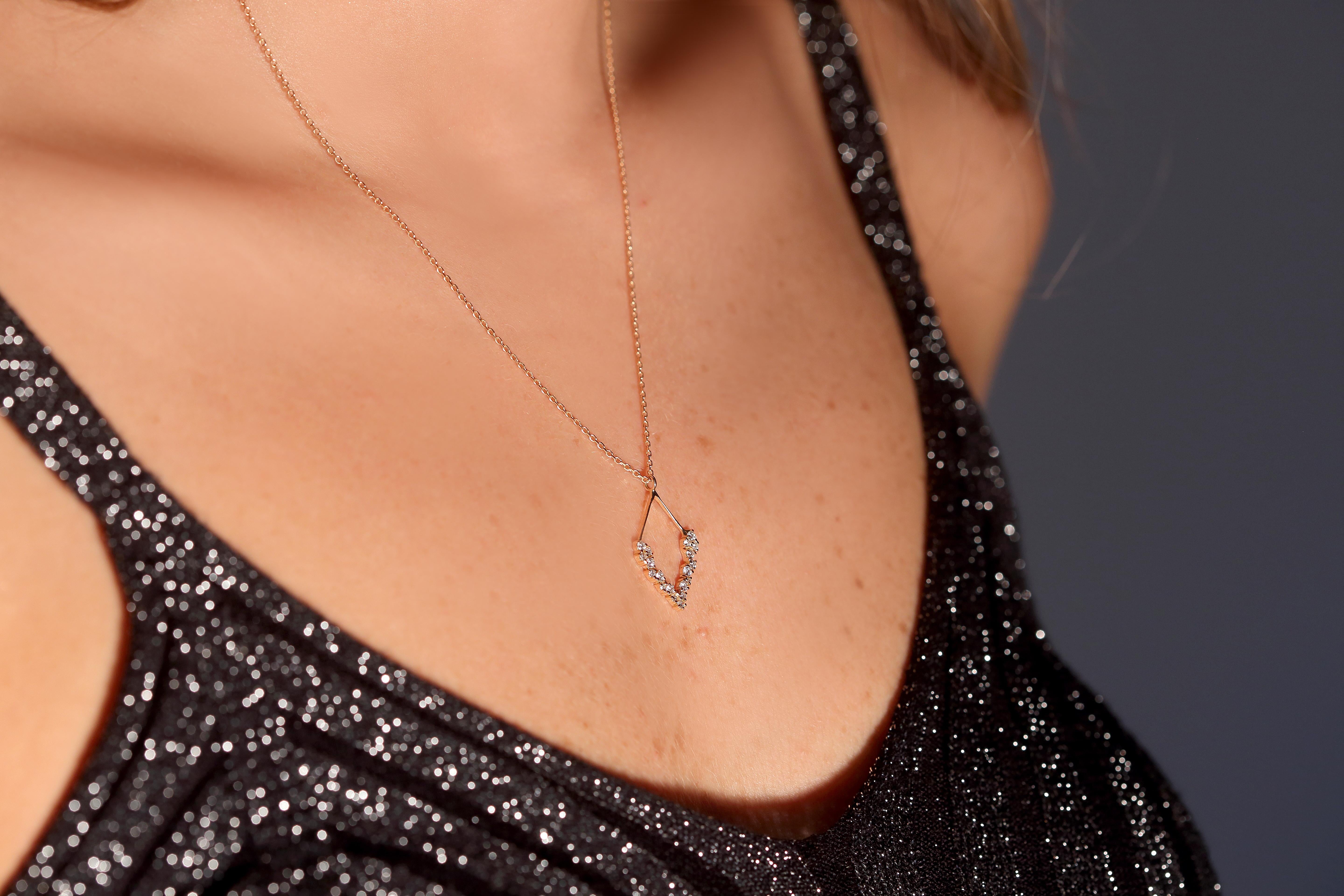 Round Cut Scintilla Half Dream Diamond Necklace by Joanna Achkar  For Sale