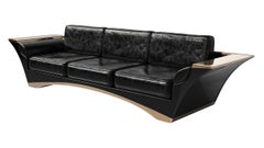 "Scintilla" Sofa with Stainless Steel and Bronze Details, Handmade, Istanbul