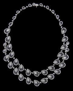Scintillating 18 Karat White Gold and Diamond Wedding and Engagement Necklace
