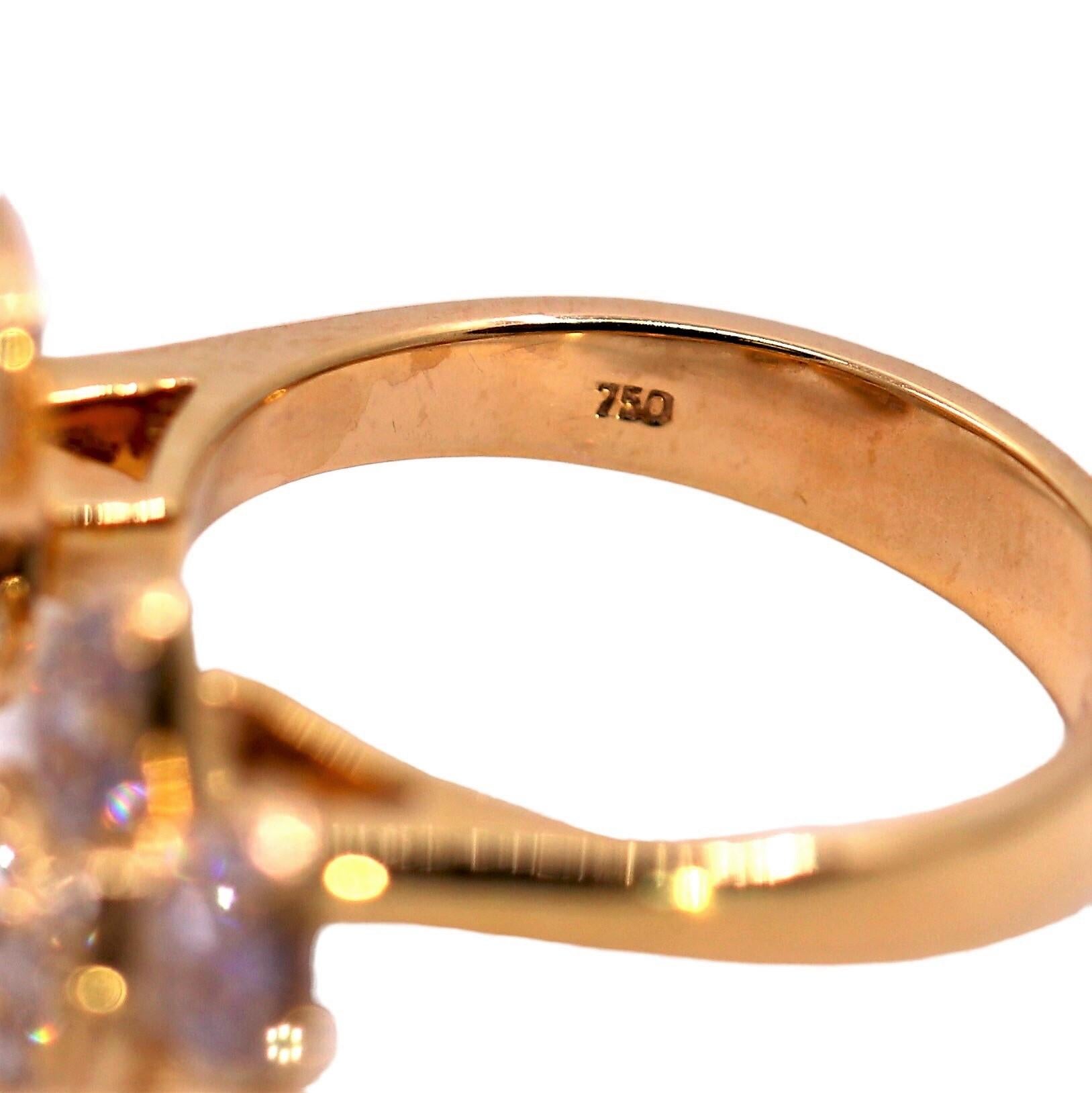 Doppelter Schmetterlingsring aus 18 Karat Roségold mit funkelnden rosa Diamanten (Brillantschliff)