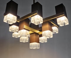 Lustre cubique Sciolari 15, Italie, 1970