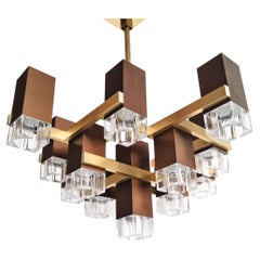 Sciolari 15 Cubic Chandelier, Italia, 1970s
