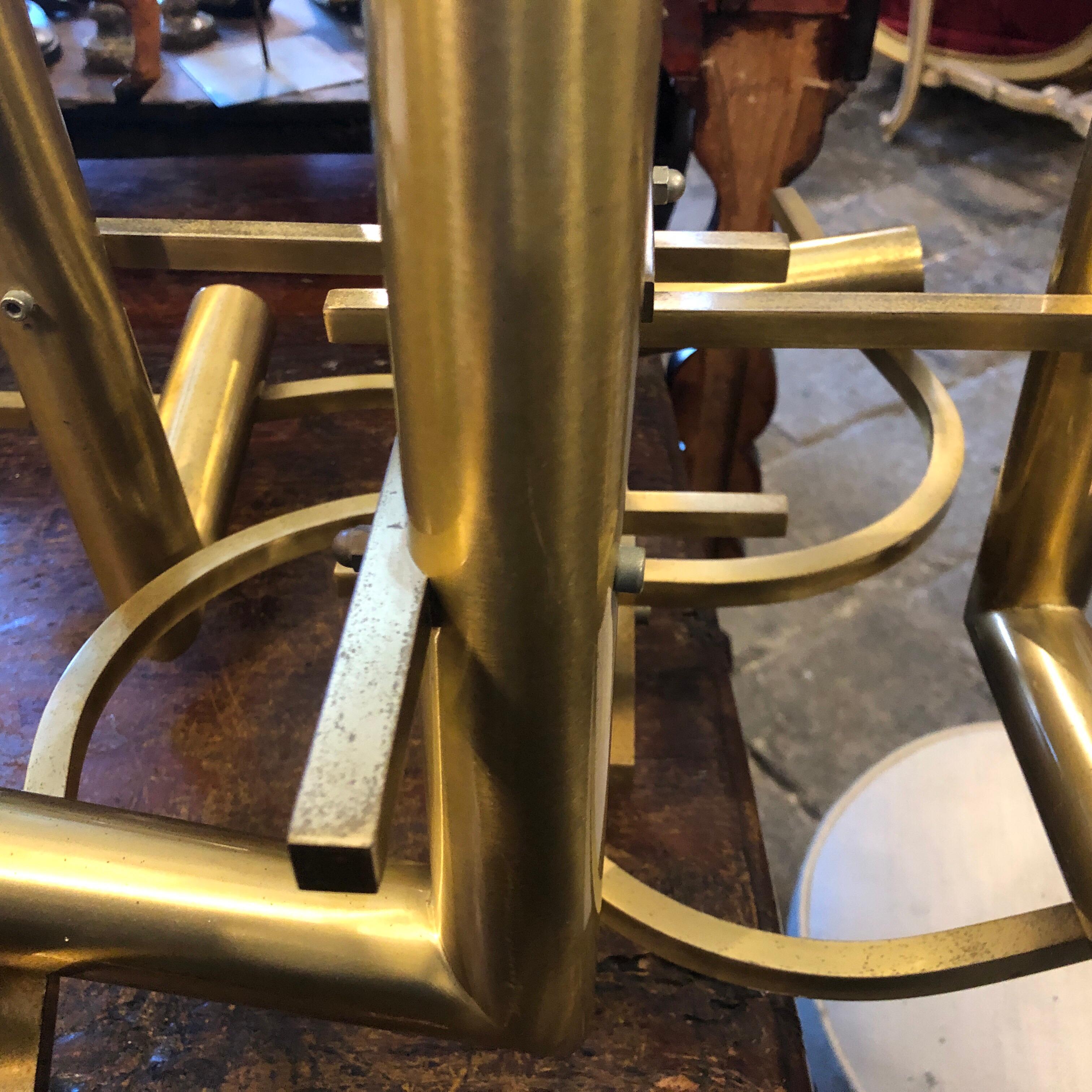 Sciolari Attributed Mid-Century Modern Solid Brass Italian Chandelier circa 1960 8