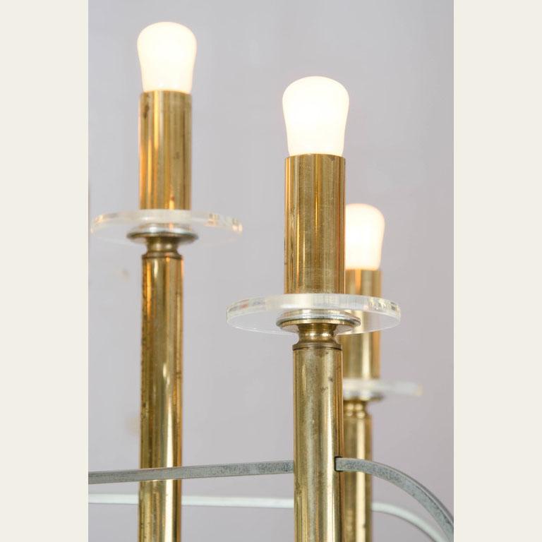 Mid-20th Century Sciolari Brass and Nickel Sputnik Chandelier by Italy 1960s For Sale