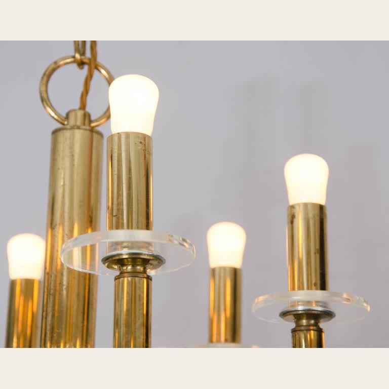 Cut Glass Sciolari Brass and Nickel Sputnik Chandelier by Italy 1960s For Sale
