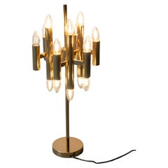Sciolari Brass Gold 18 Lights Table Lamp for Boulanger, 1970