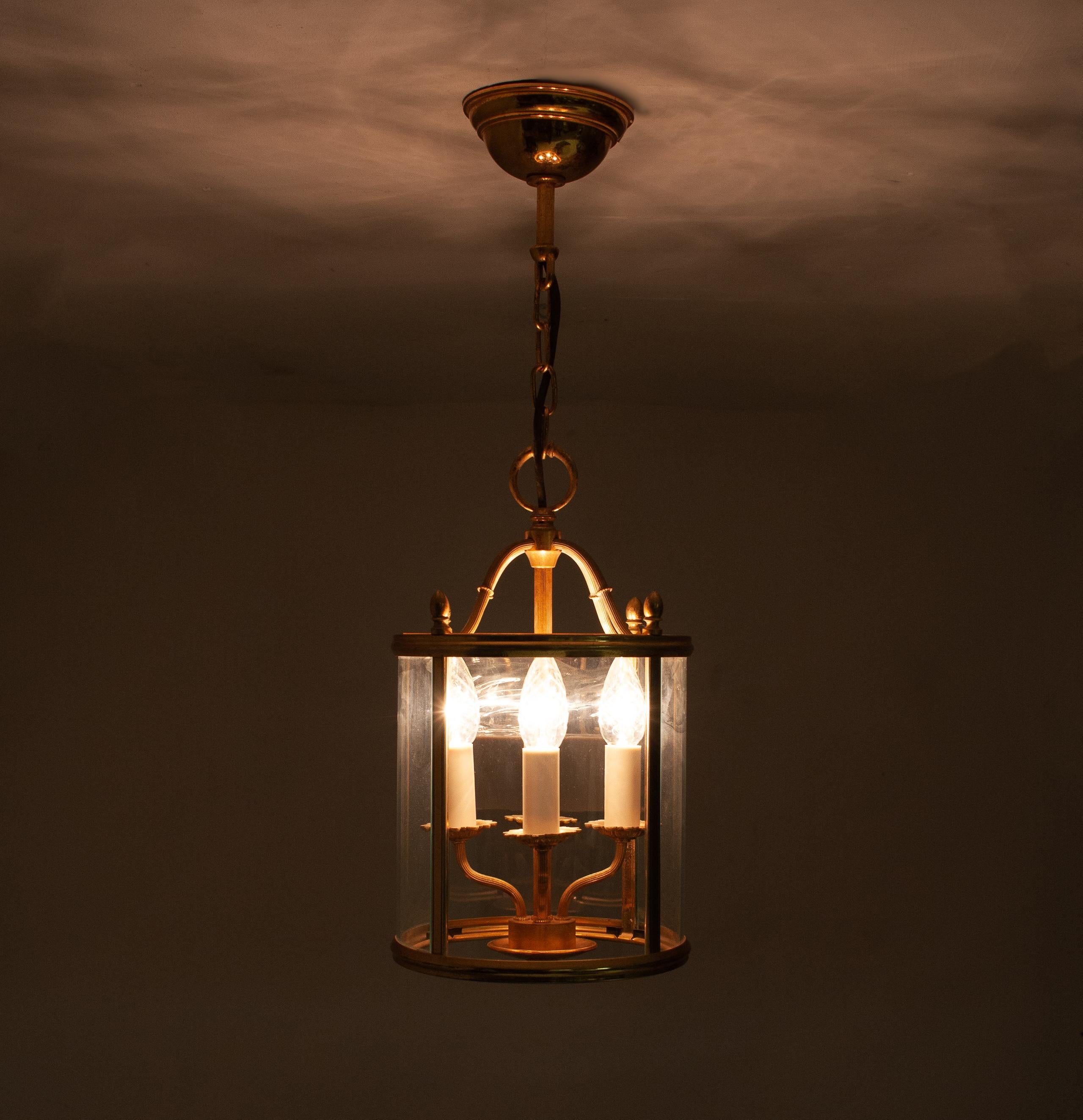 Italian Sciolari Brass Hall Lamp