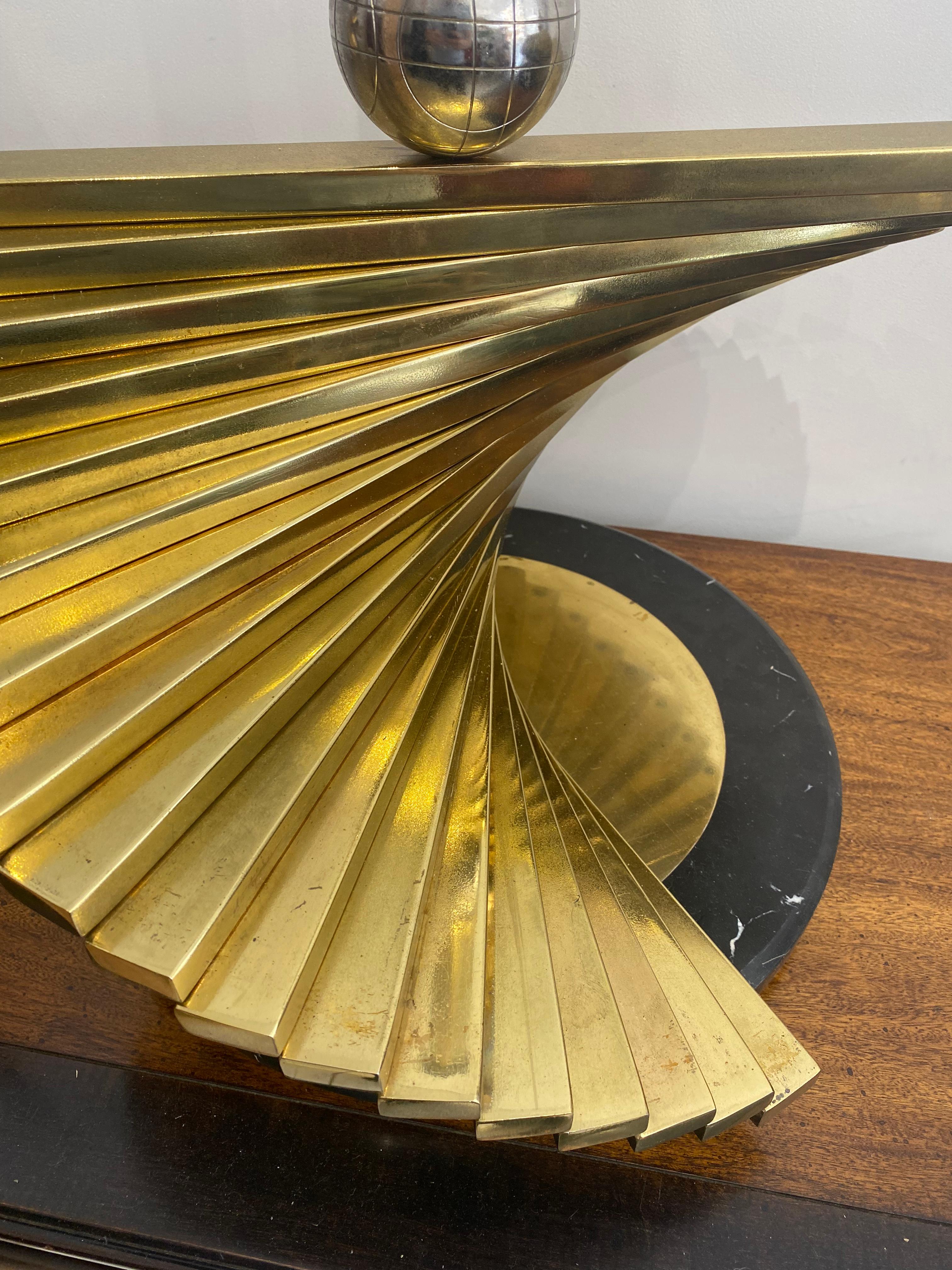 Sciolari Latón Mármol XXL Lámparas de Mesa Estilo Crespi Años 70 Hollywood Regency Italia en venta 4
