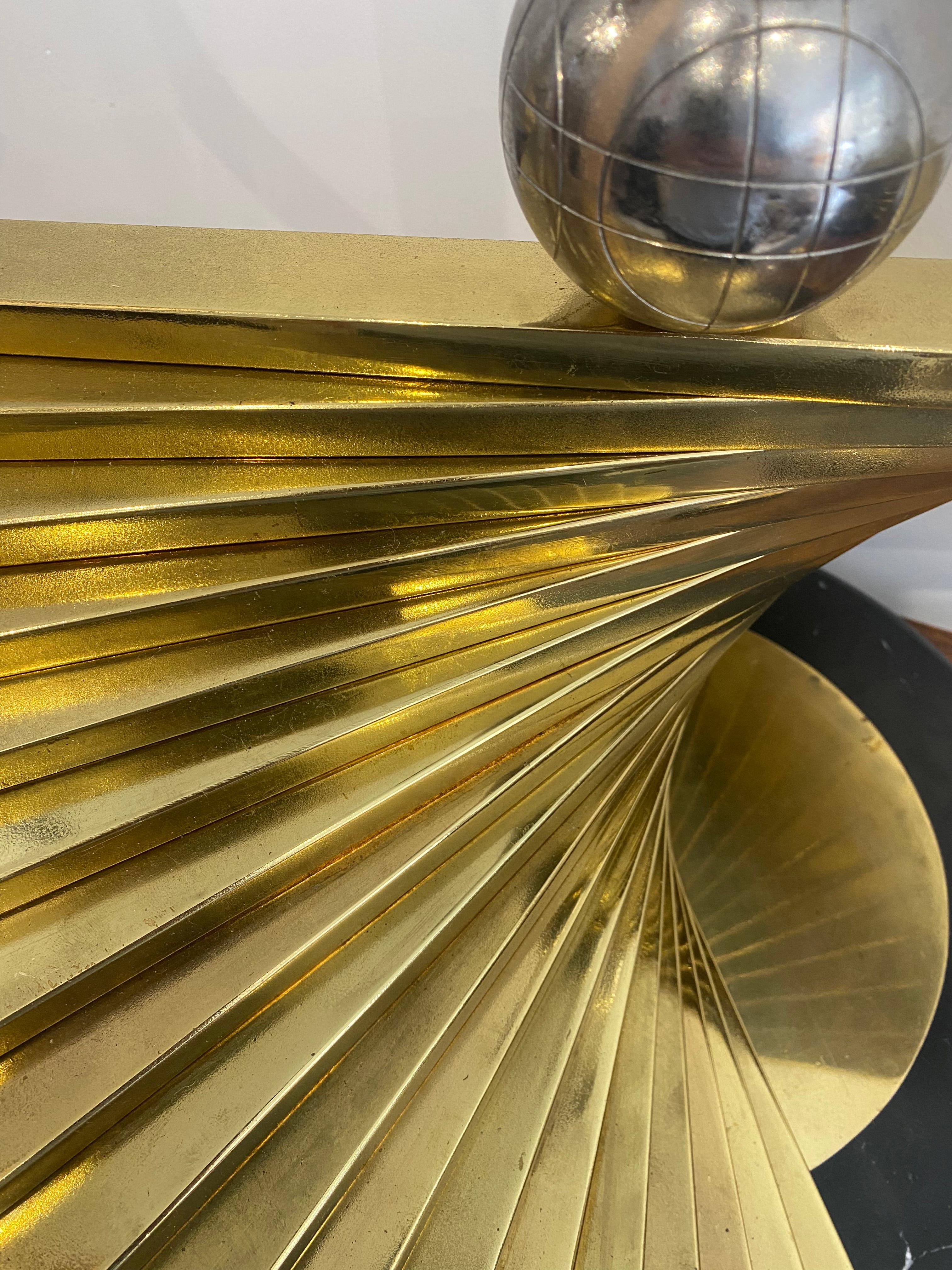 Sciolari Latón Mármol XXL Lámparas de Mesa Estilo Crespi Años 70 Hollywood Regency Italia en venta 8