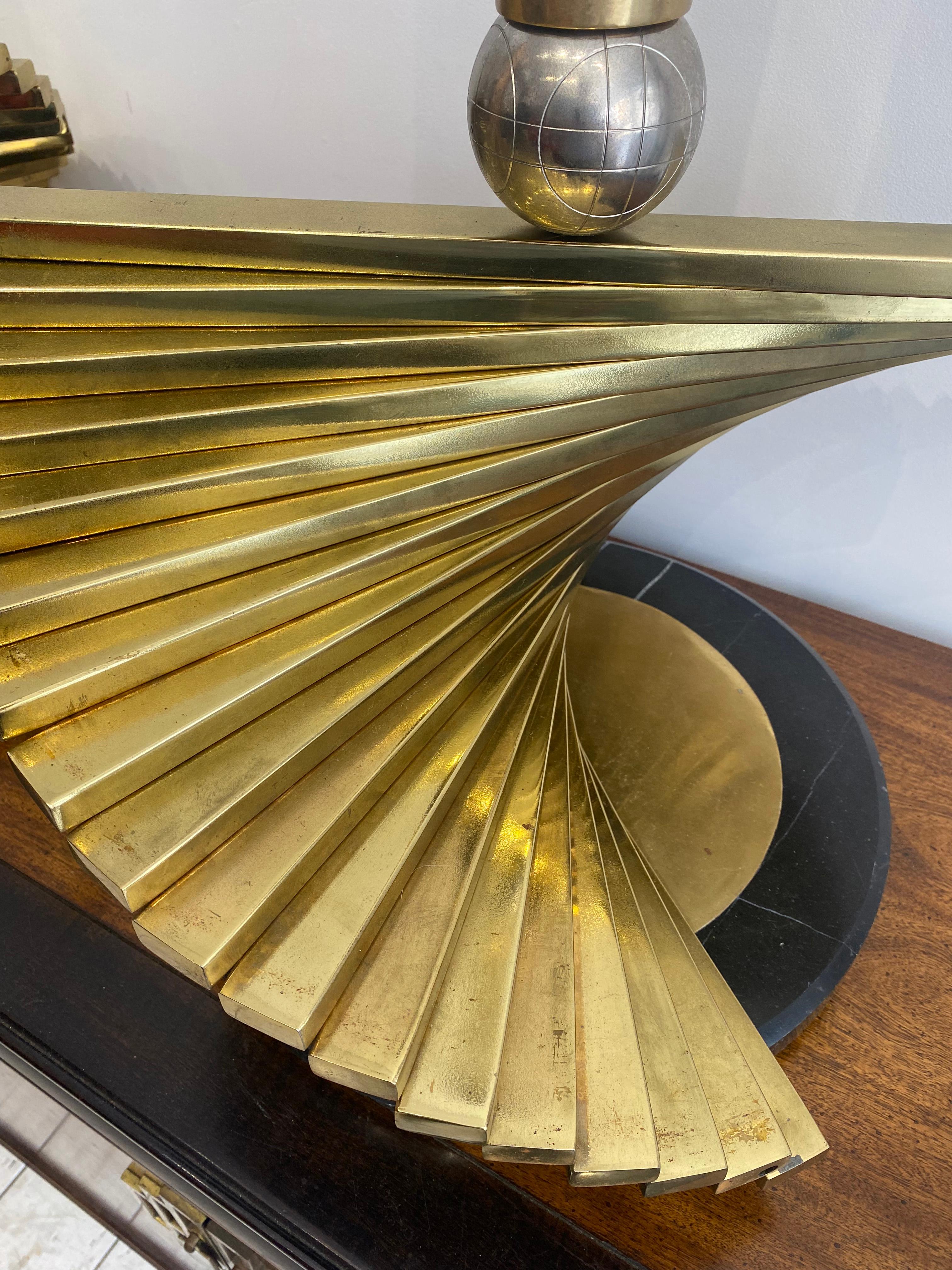 Sciolari Latón Mármol XXL Lámparas de Mesa Estilo Crespi Años 70 Hollywood Regency Italia en venta 11