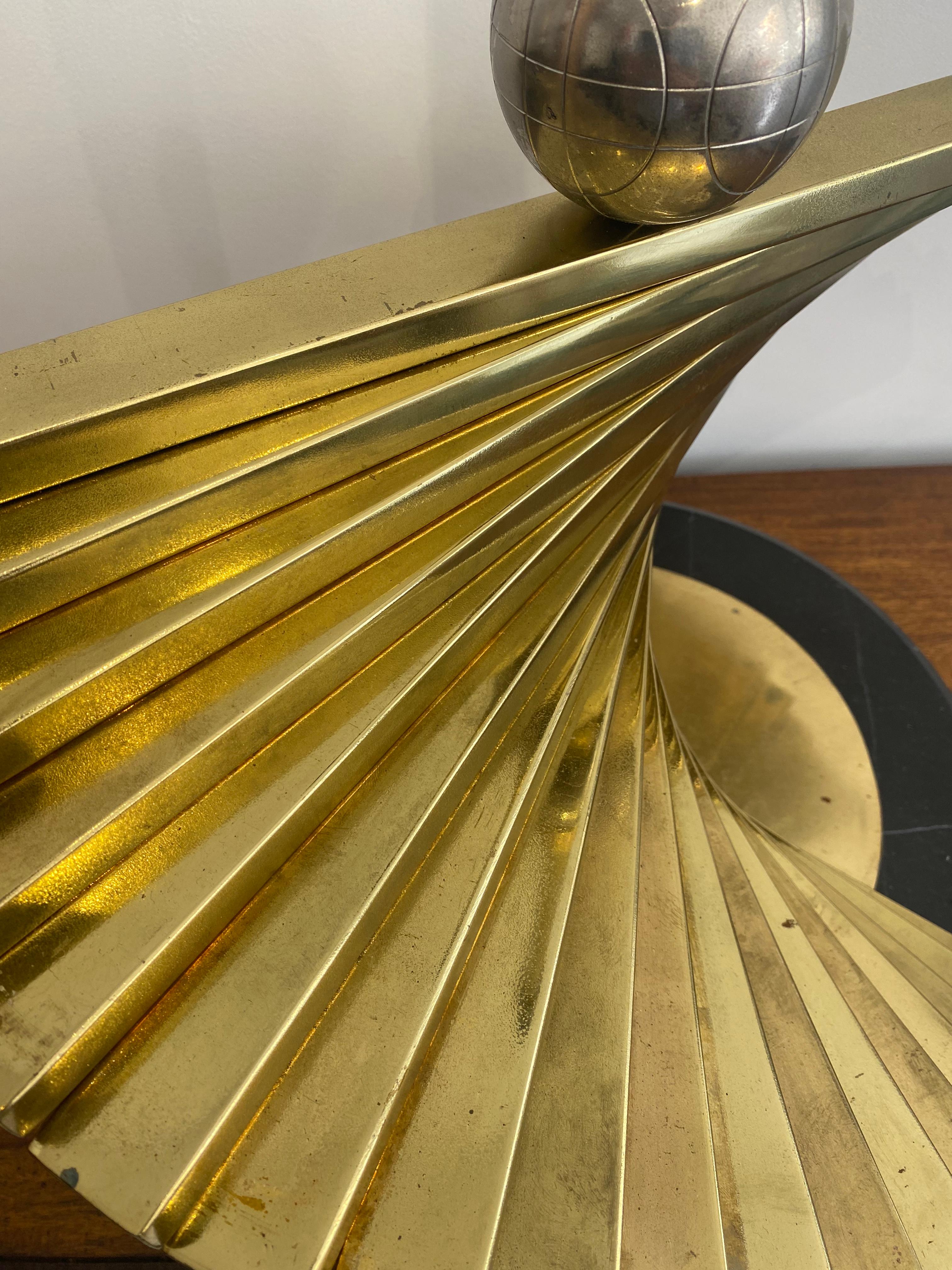Sciolari Latón Mármol XXL Lámparas de Mesa Estilo Crespi Años 70 Hollywood Regency Italia en venta 2