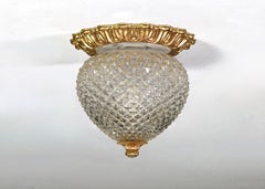 SCIOLARI Brass Pineapple Ceiling lamp / Wall Scone, Italy - circa 1960 - 1970
