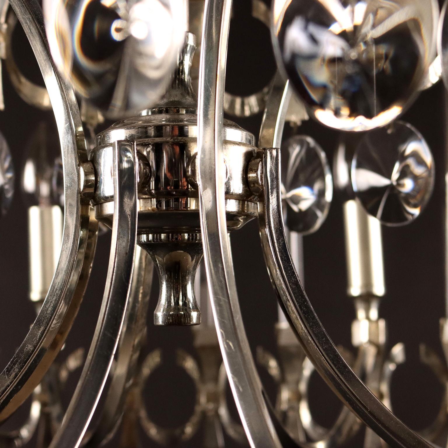 Brass Sciolari Ceiling Lamp Glass Italy 1970s-1980s For Sale