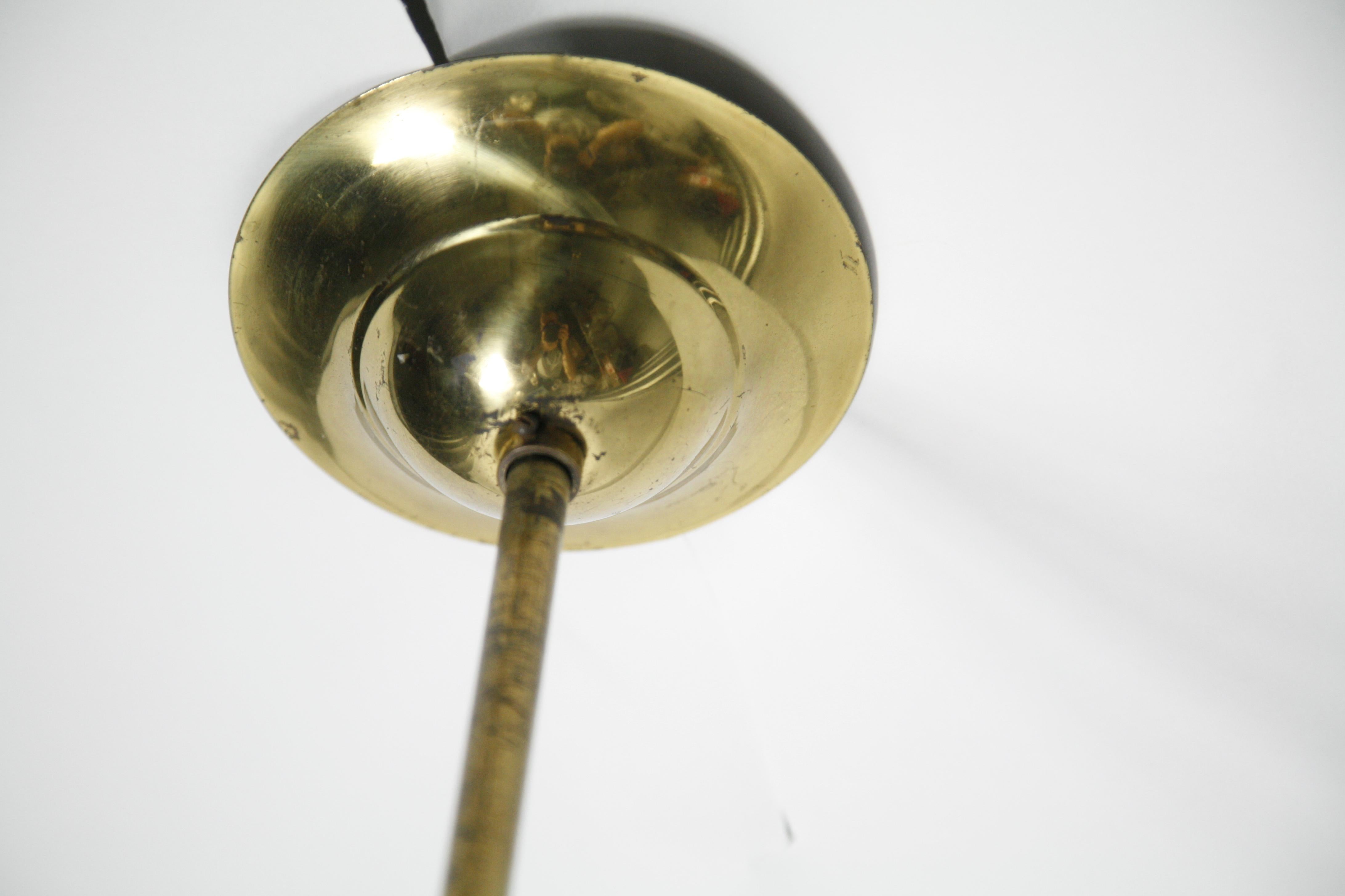 Sciolari Chandelier Brass with Long Frosted/Clear Glass, Stilnovo, Italy, 1960 For Sale 8