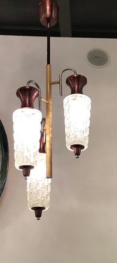 Sciolari Chandelier Metal Crome Glass Metal 1955 Italy