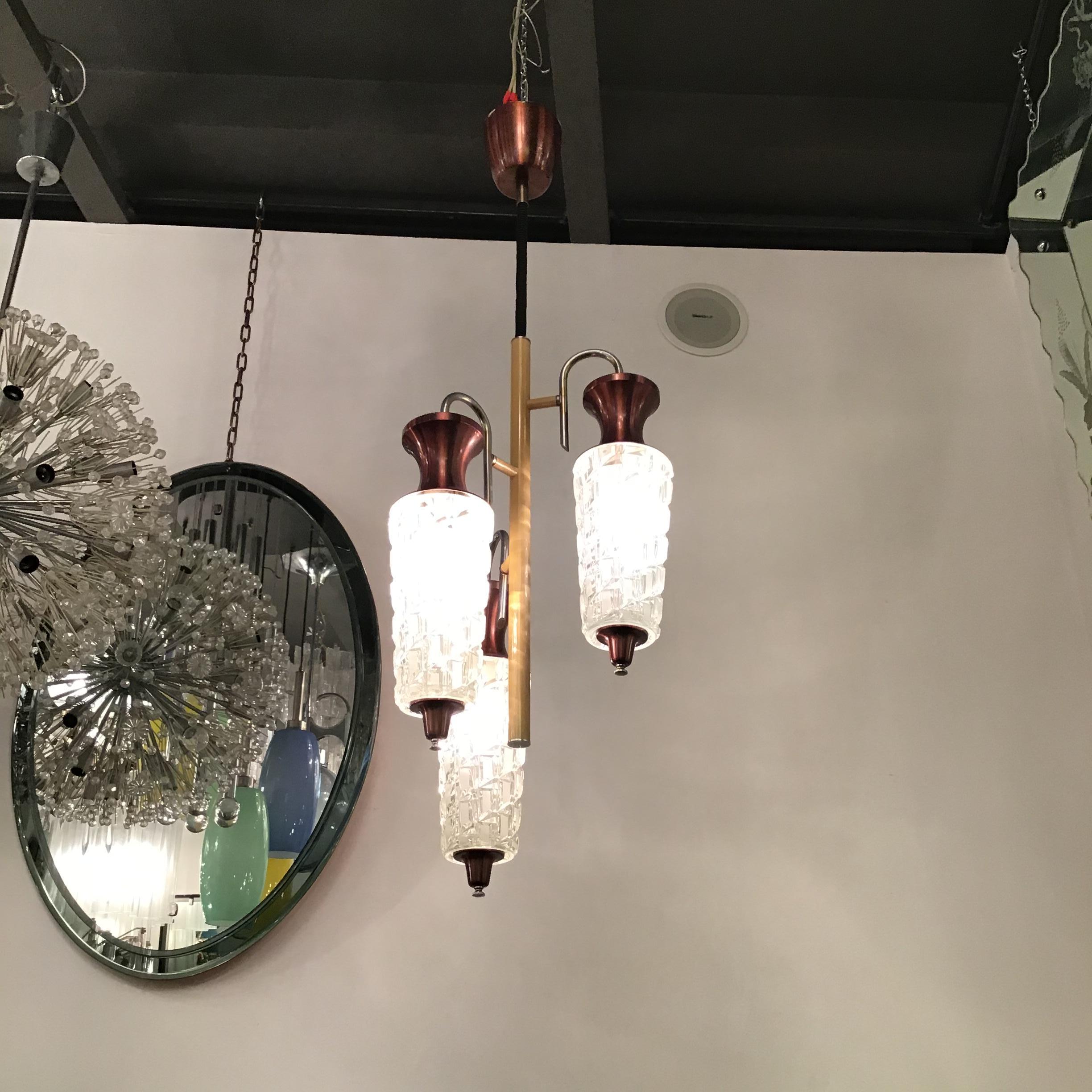 Sciolari Chandelier Metal Crome Glass Metal 1955 Italy  In Good Condition For Sale In Milano, IT