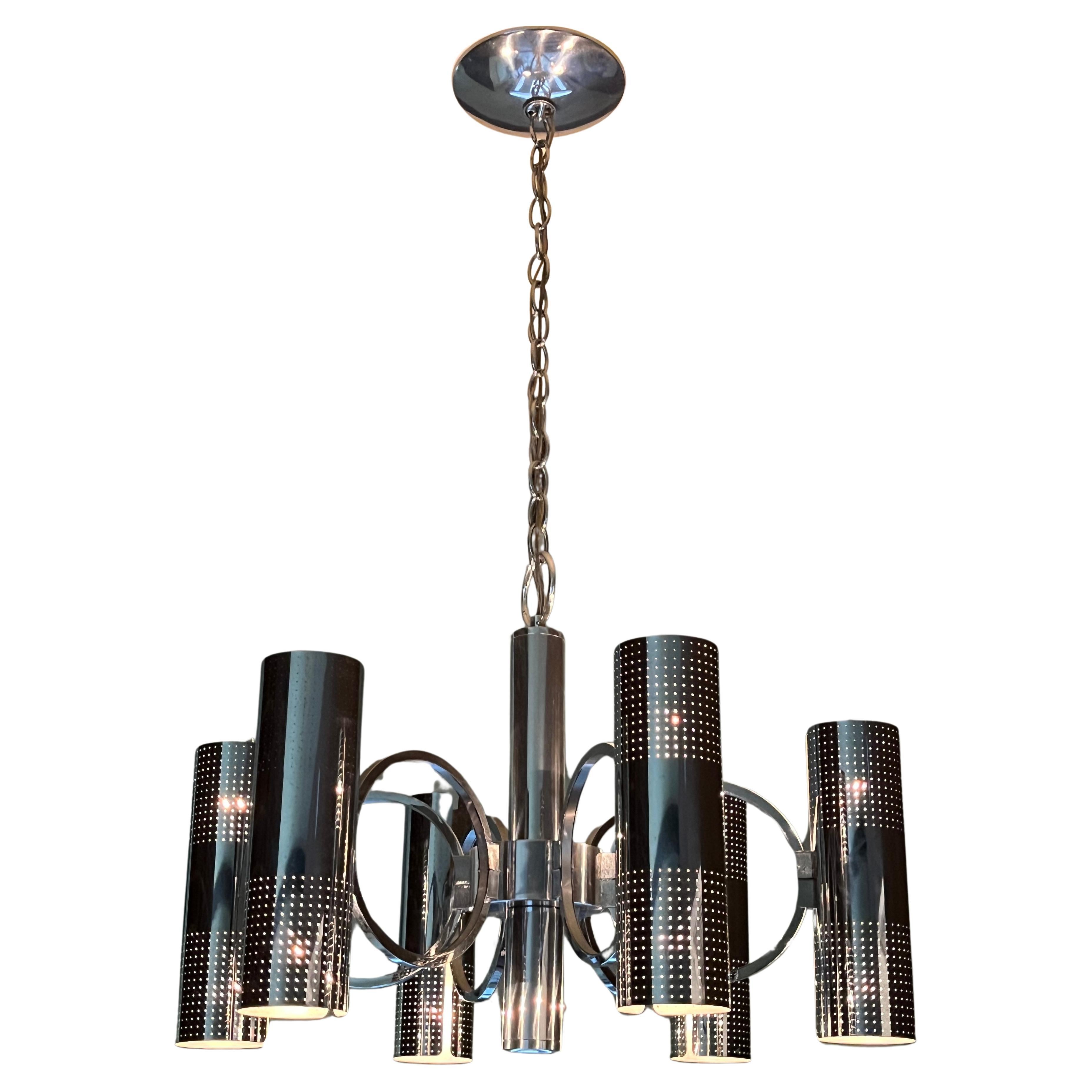 Sciolari Chrome 8 Arm Chandelier  For Sale