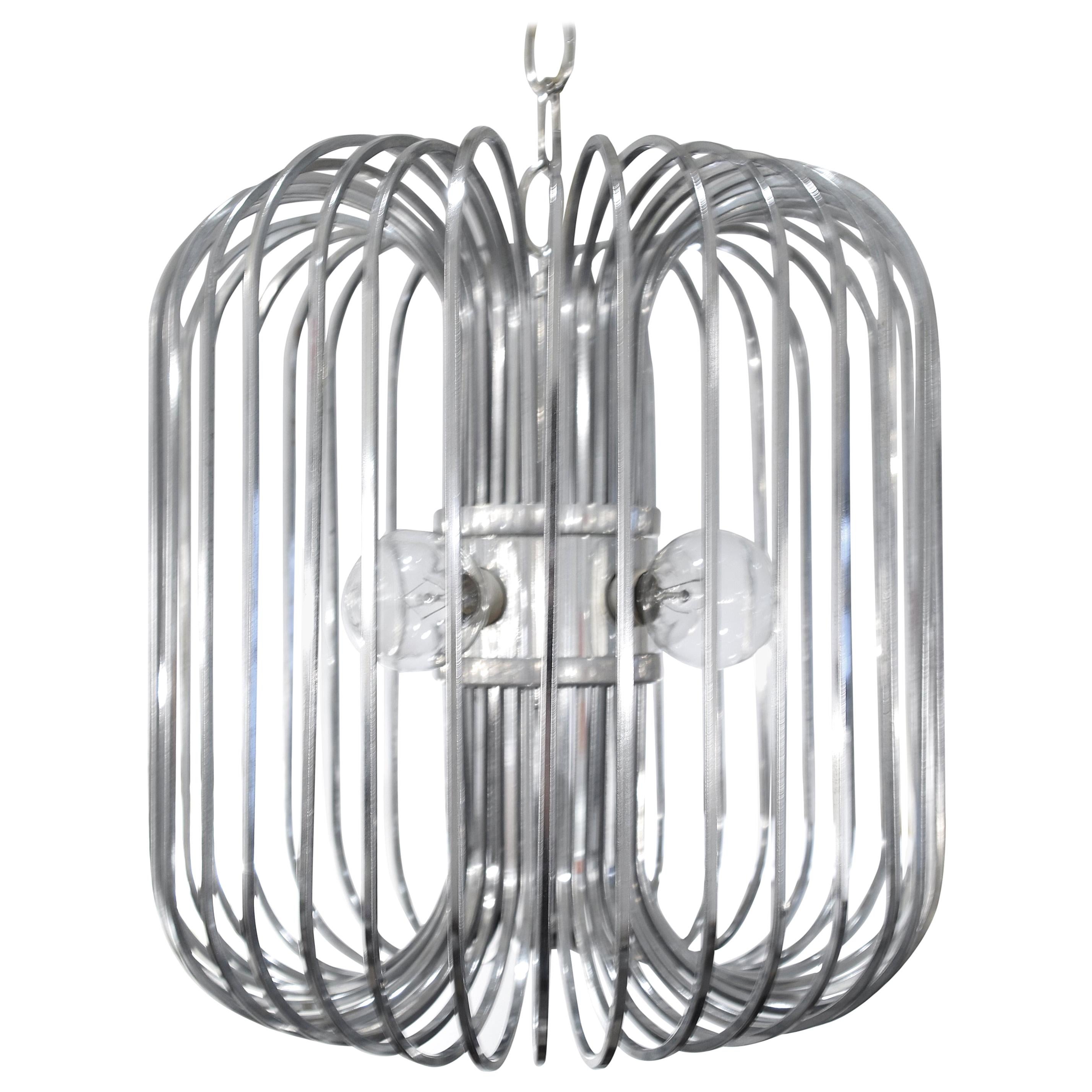 Sciolari Chrome Birdcage Chandelier