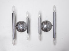 Sciolari Chrome Midcentury Modern Wall Lights Set of Two, 1960s