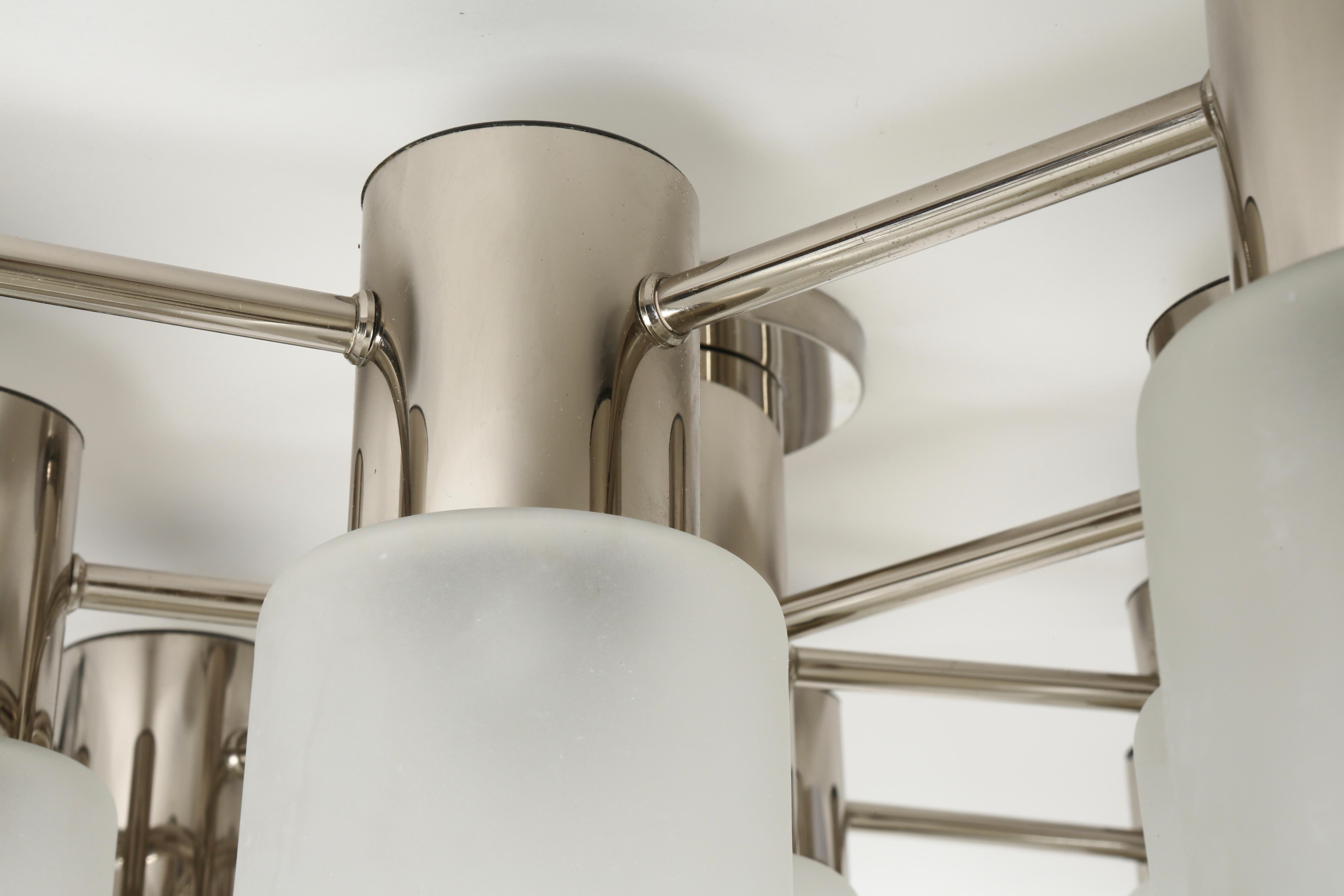 Sciolari Flush Mount by Leola in Chrome, Italie circa 1960s en vente 4