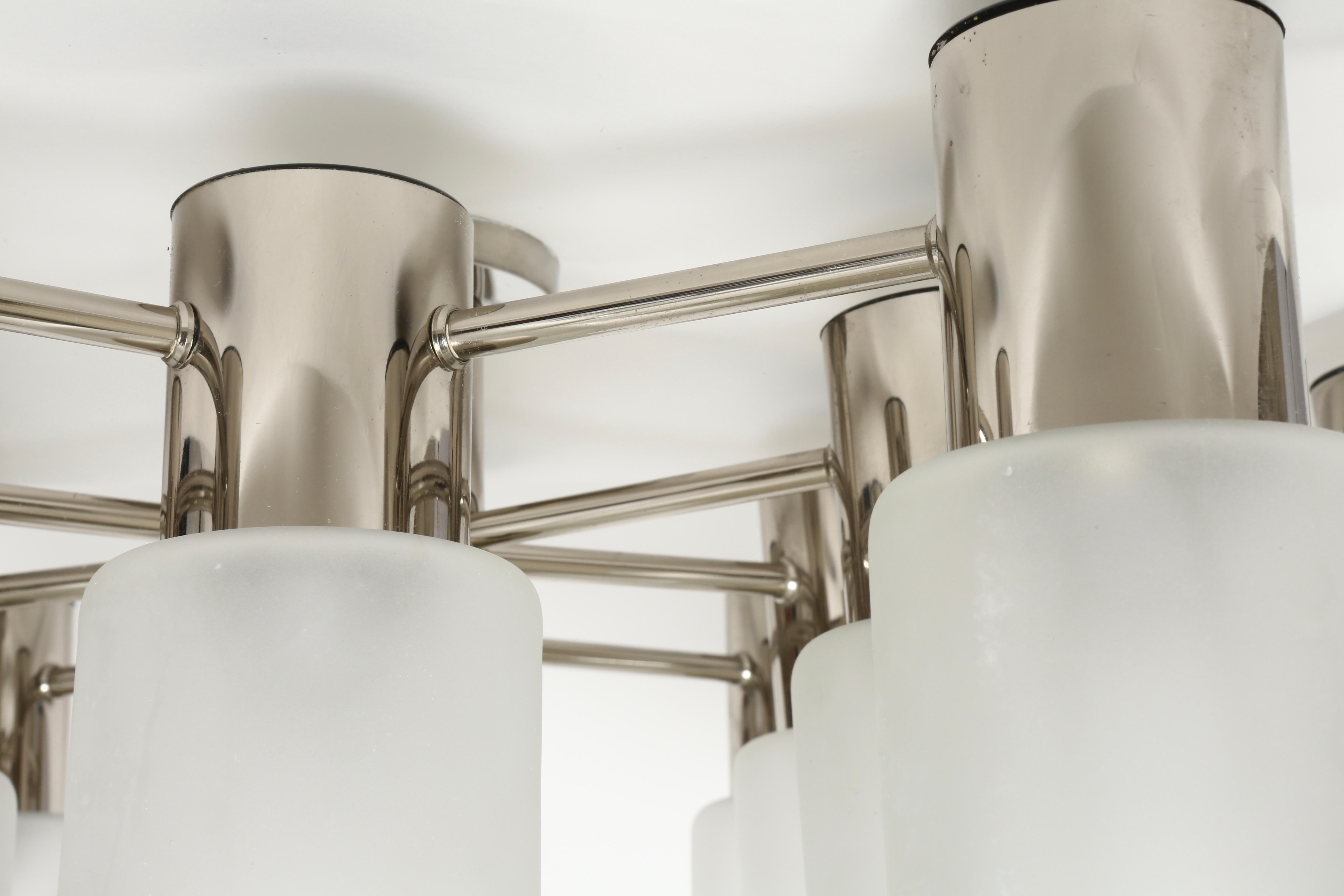 Métal Sciolari Flush Mount by Leola in Chrome, Italie circa 1960s en vente