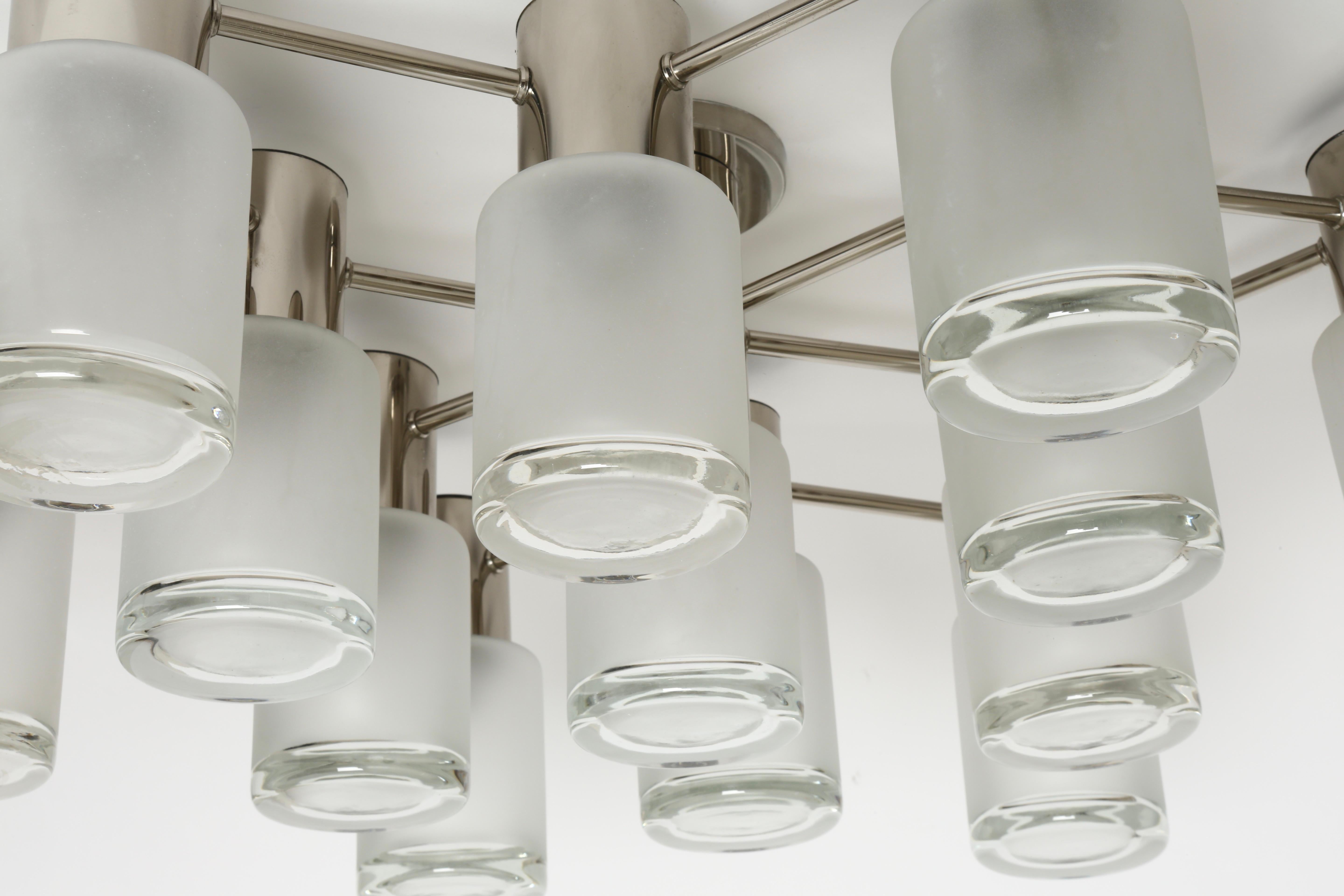 Sciolari Flush Mount by Leola in Chrome, Italie circa 1960s en vente 1