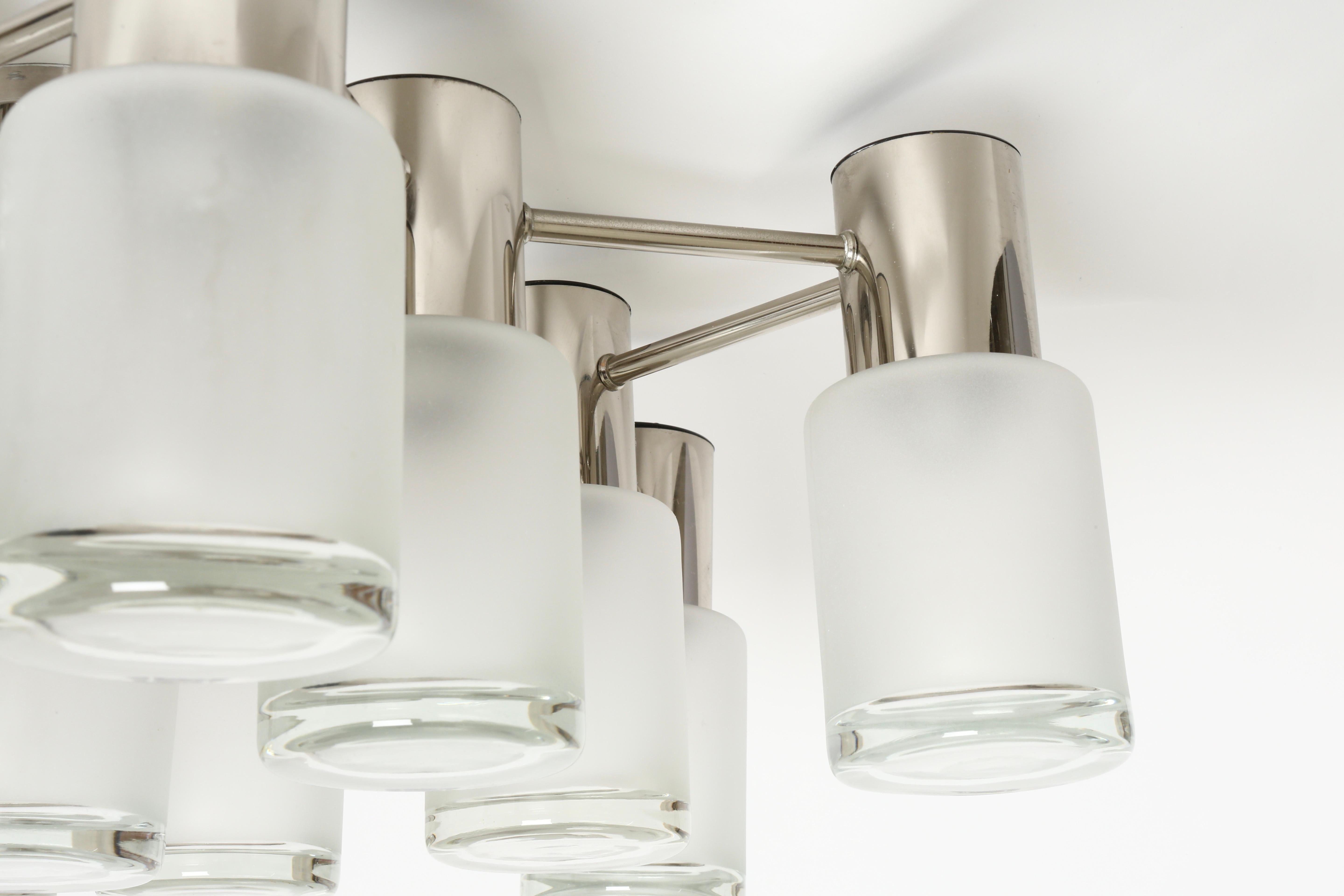 Sciolari Flush Mount by Leola in Chrome, Italie circa 1960s en vente 2