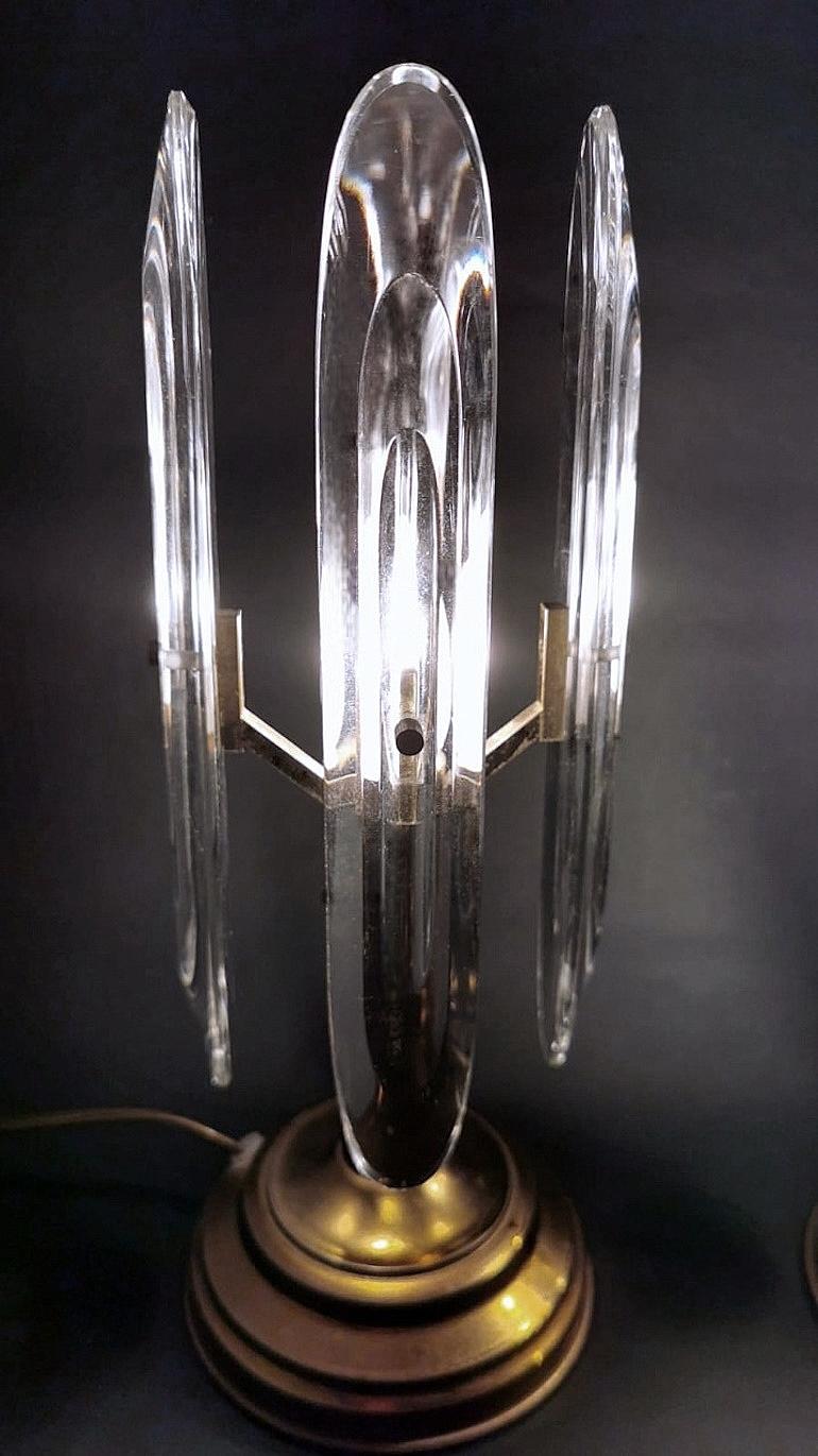 Sciolari Gaetano Pair Of Italian Table Lamps In Brass And Crystal For Sale 8