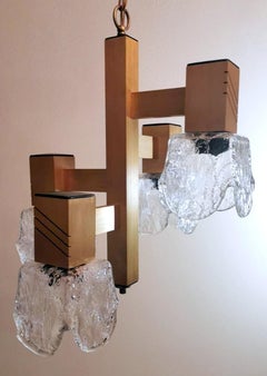 Sciolari Gaetano Style Space Age Chandelier In Aluminum And Half Crystal