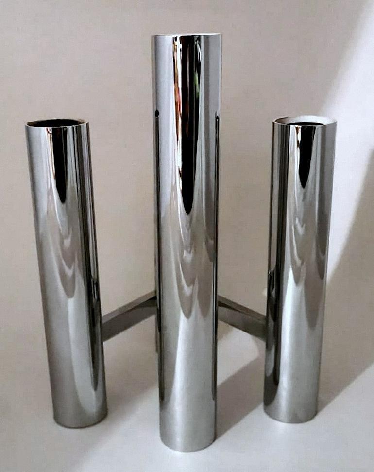 Sciolari Gaetano Style Space Age Pair Of Italian Sconces In Chrome-Plated Brass For Sale 7