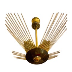 Sciolari Lightolier aus Glas mit Messing, Italien 1980er