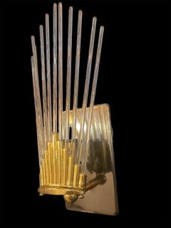 Sciolari Lighting, coppia di lampade da parete in vetro di Murano, Italia anni '80