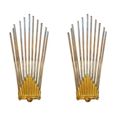 Sciolari Glas Wandleuchten Murano Paar, Italien 1980er