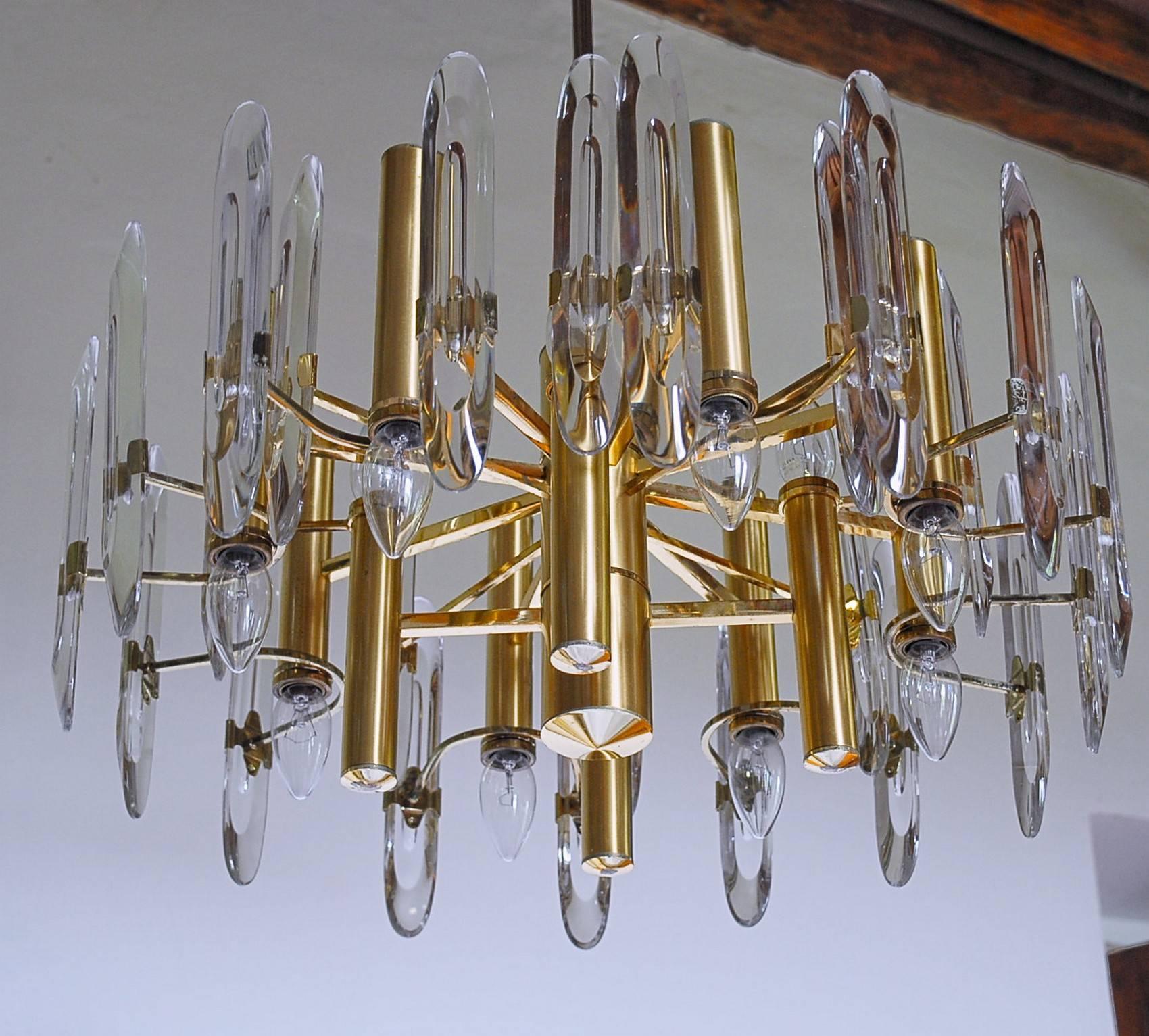 Sciolari Gold Brass Led Crysal Mid-century Chandelier 12 Lights Stilkronen  70s  8