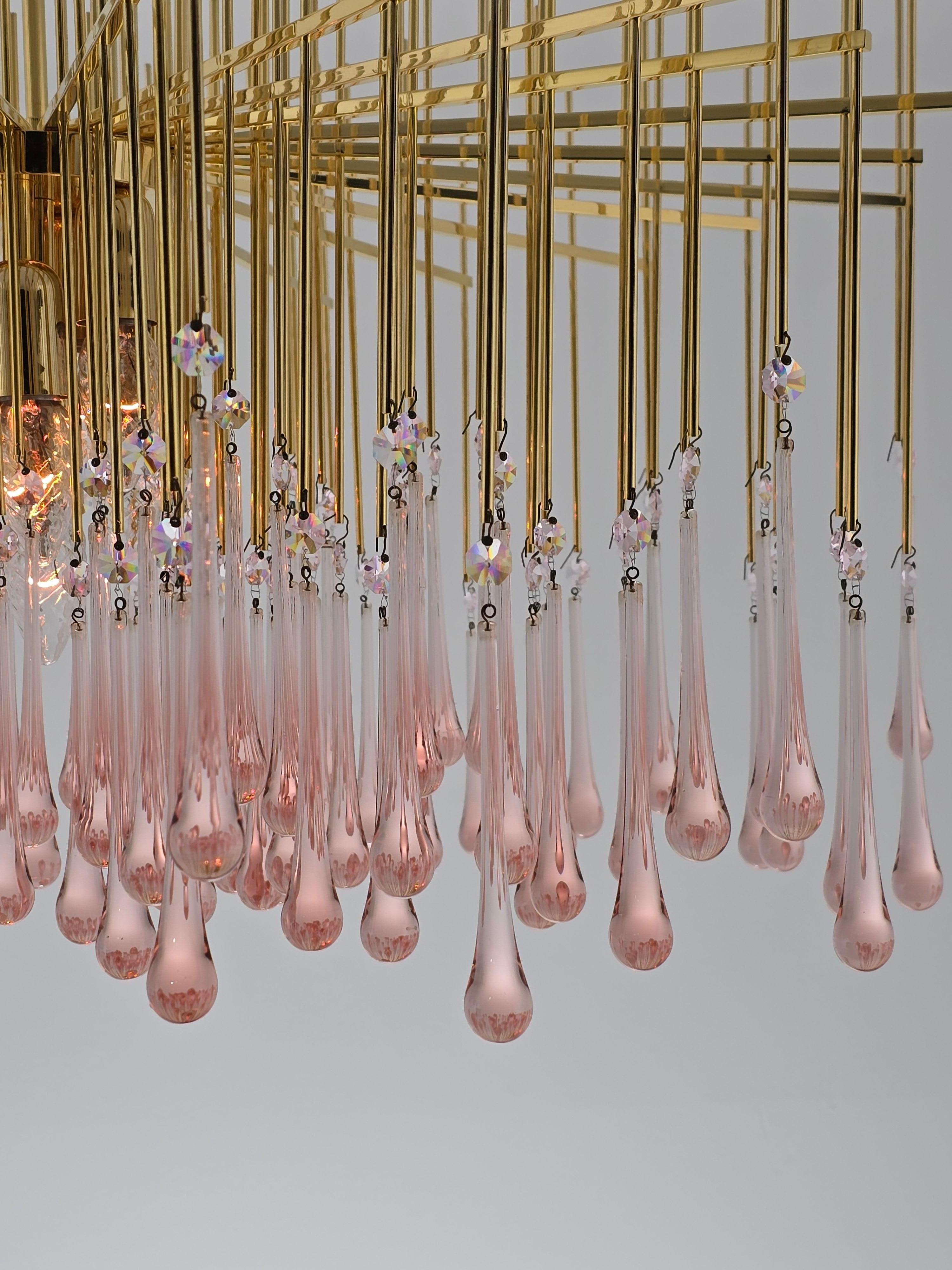 Sciolari Gold Plated Brass Chandelier with 144 glass teardrop 9