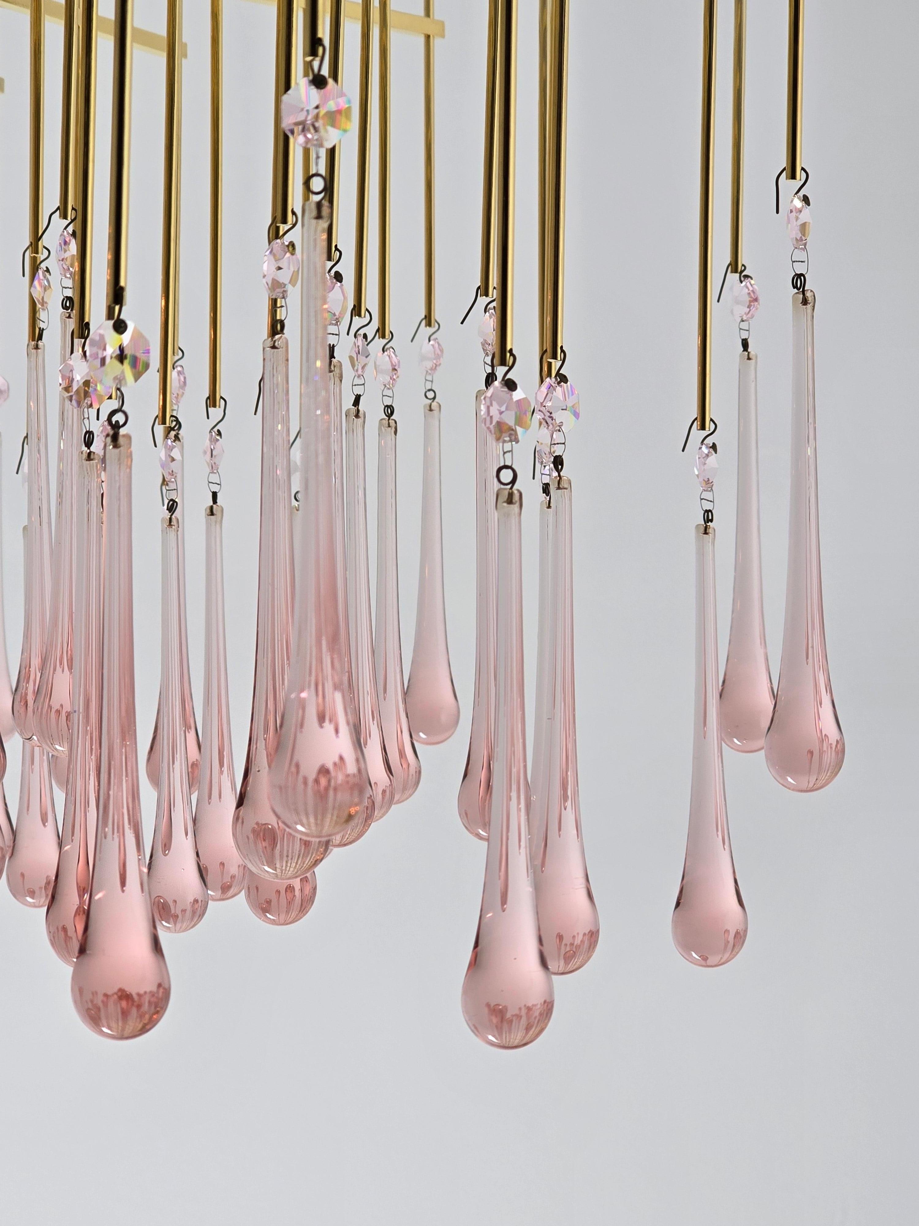 Sciolari Gold Plated Brass Chandelier with 144 glass teardrop 10