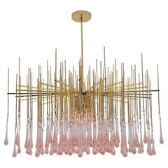 Sciolari Gold Plated Brass Chandelier with 144 glass teardrop
