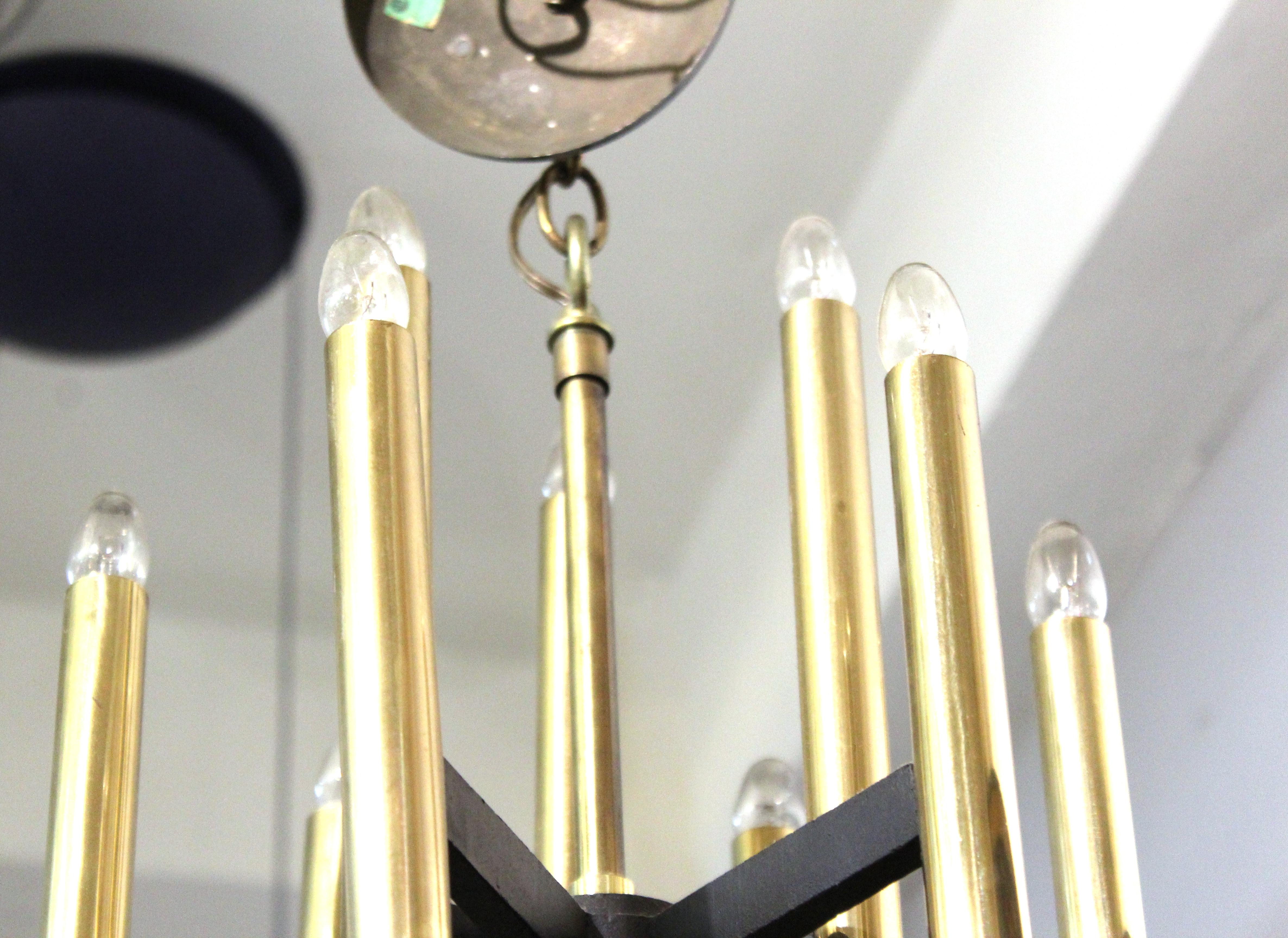 Metal Sciolari Italian Modern Brass Ceiling Pendant Chandelier