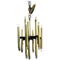 Sciolari Italian Modern Brass Ceiling Pendant Chandelier