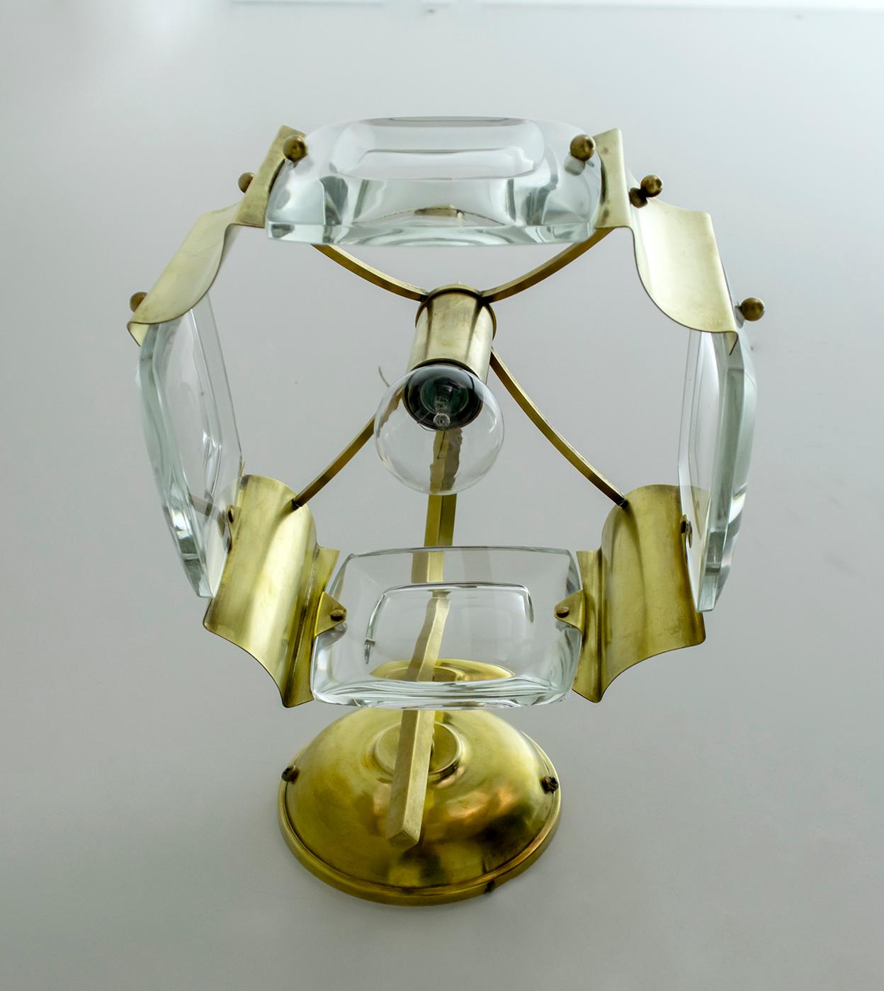 Sciolari Mid-Century Modern Italian Brass and Lenticular Glass Sconces, Pair 6