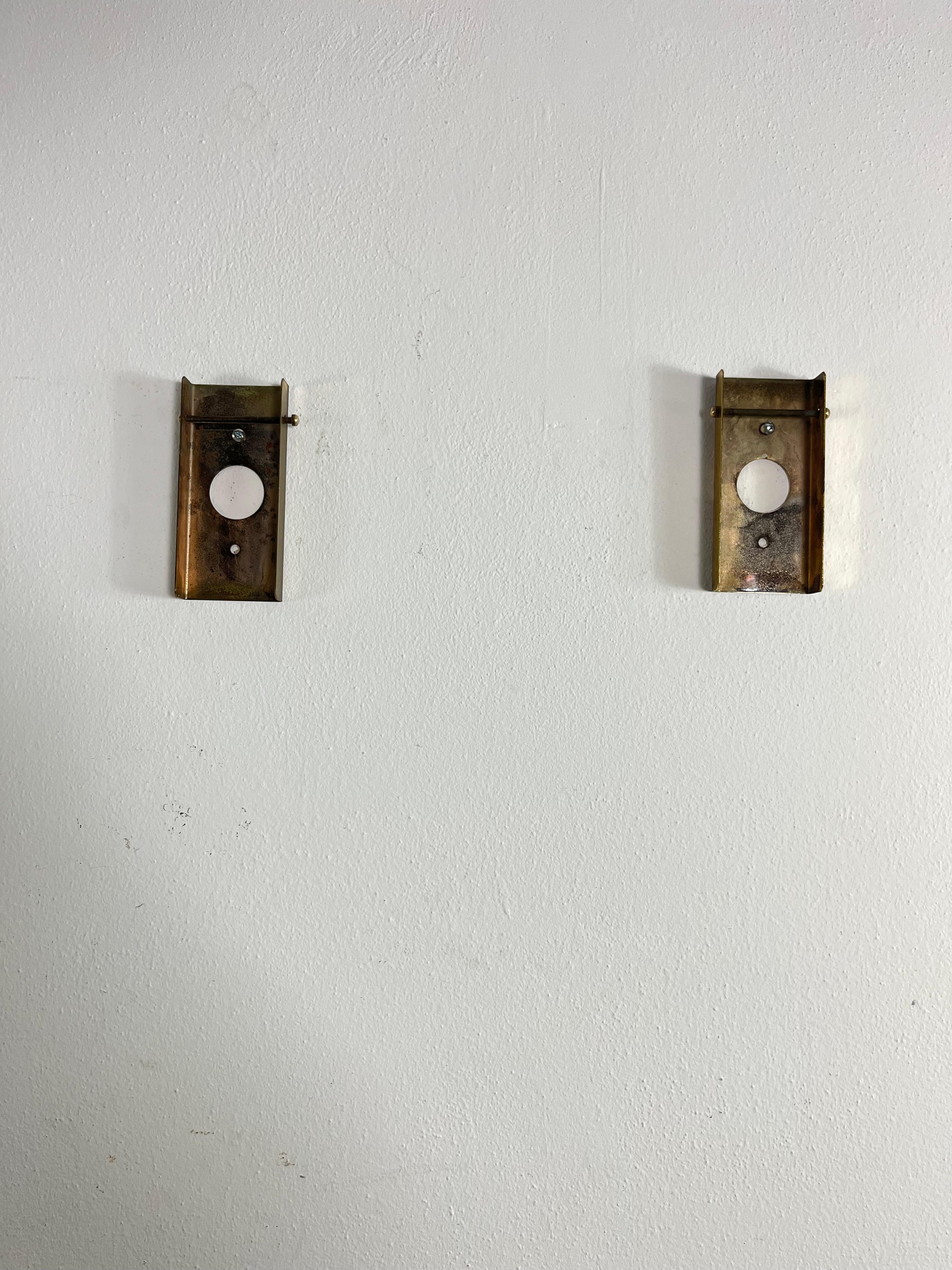Sciolari, Set di 2 lampade da parete in vetro di Murano e ottone del metà del secolo scorso, anni '60 in vendita 13