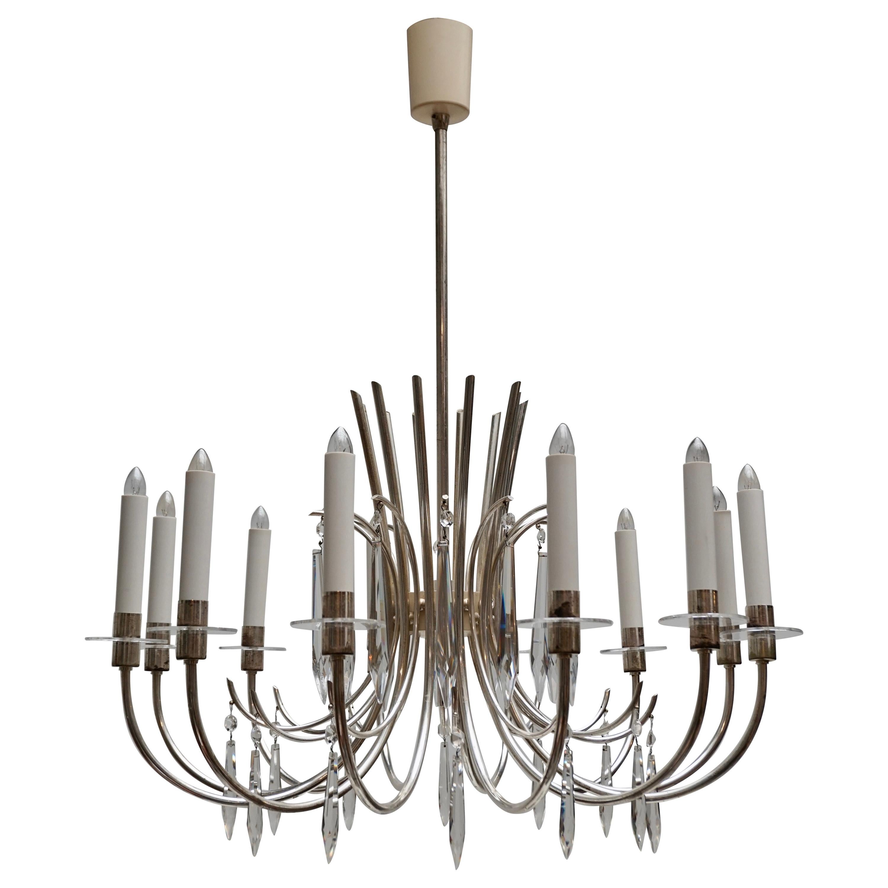 Sciolari Silver Chandelier For Sale